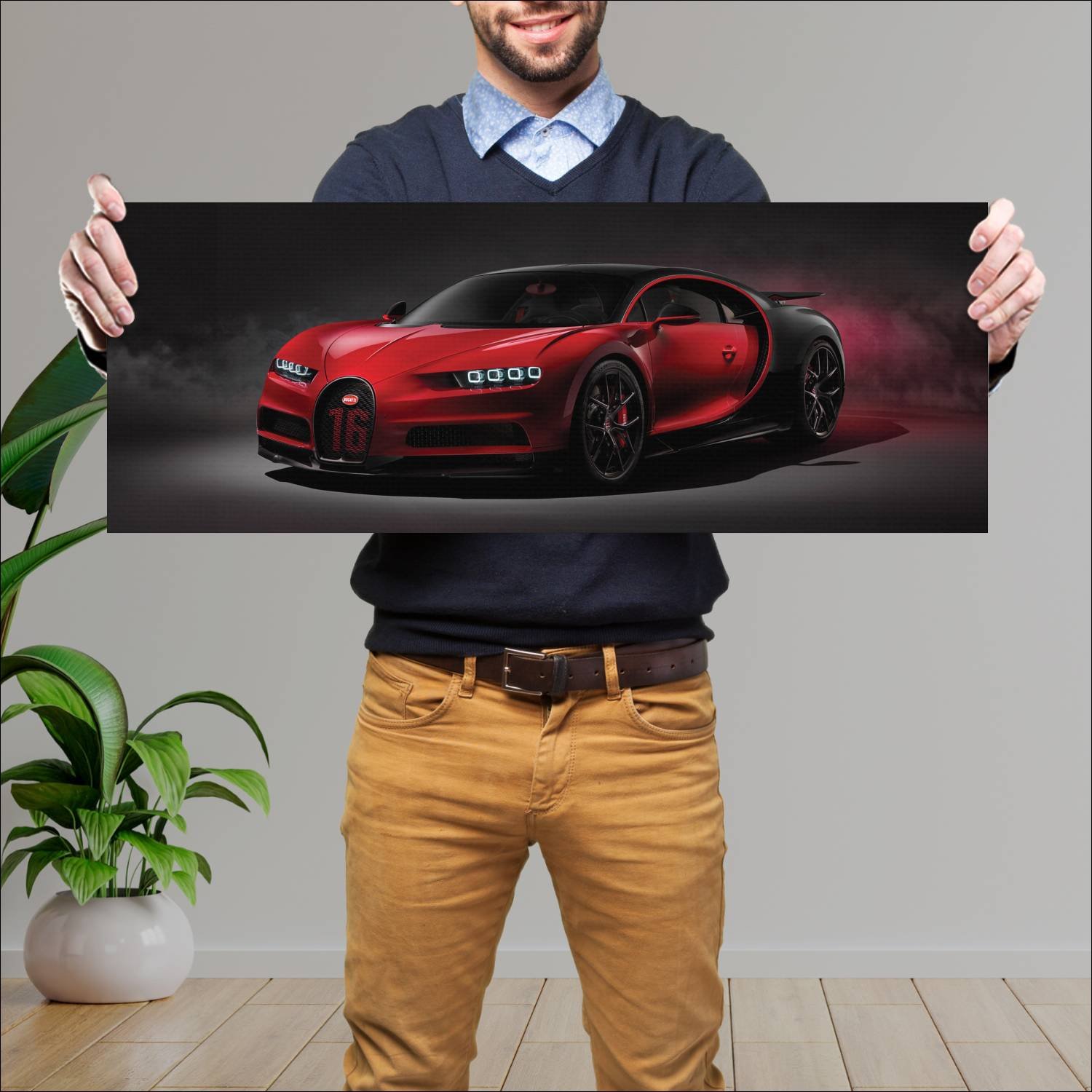 Cuadro grande 30x80cm 2018 bugatti chiron sport 76 103 Bugatti