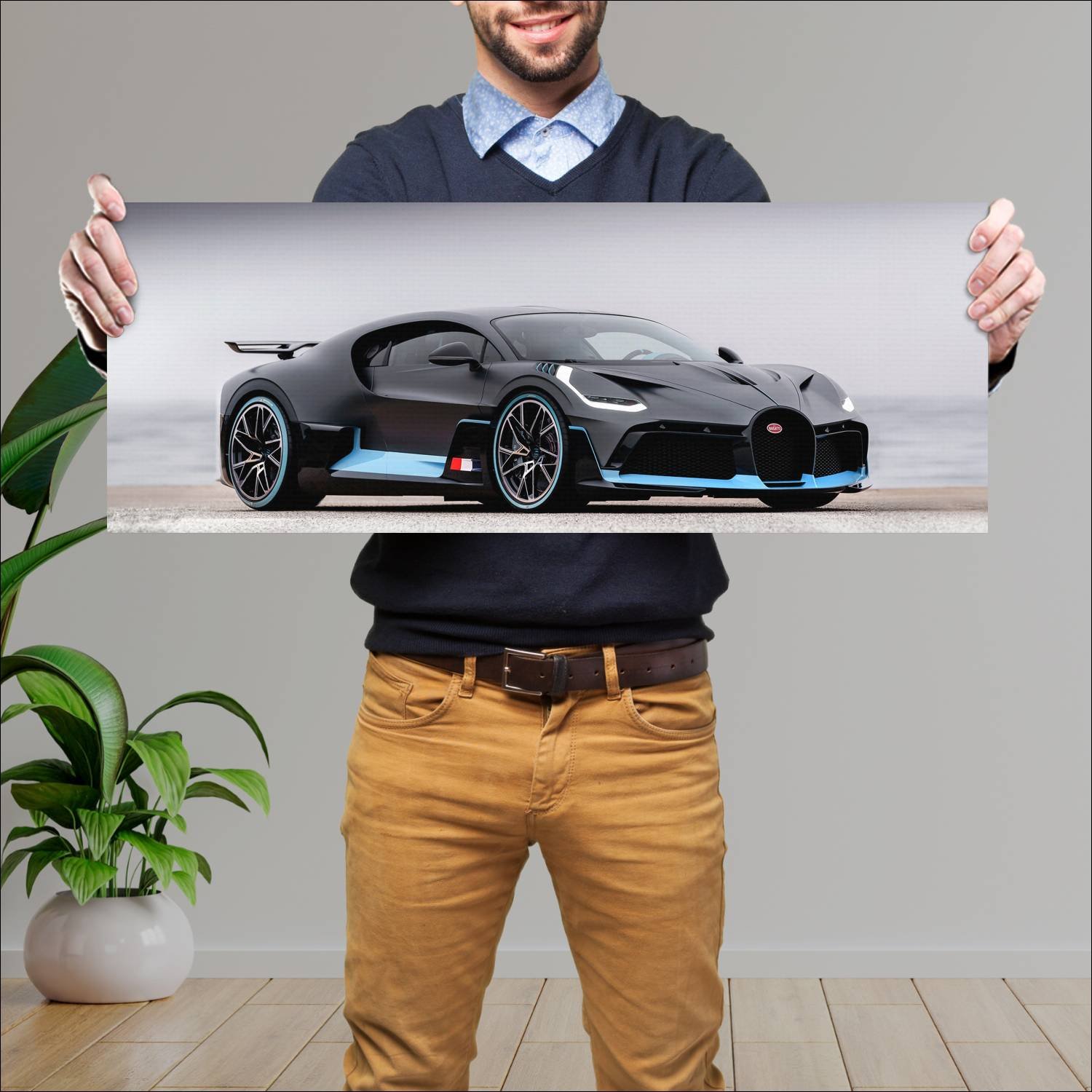 Cuadro grande 30x80cm 2018 bugatti divo auto 104 Bugatti