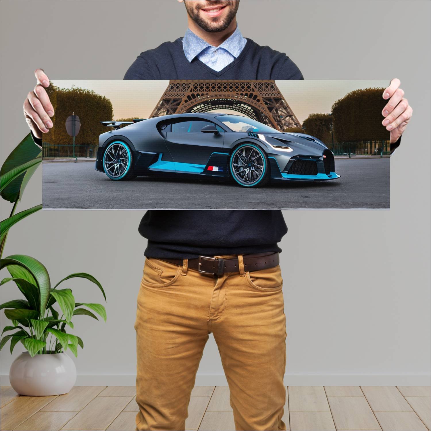 Cuadro grande 30x80cm 2018 bugatti divo auto 106 Bugatti