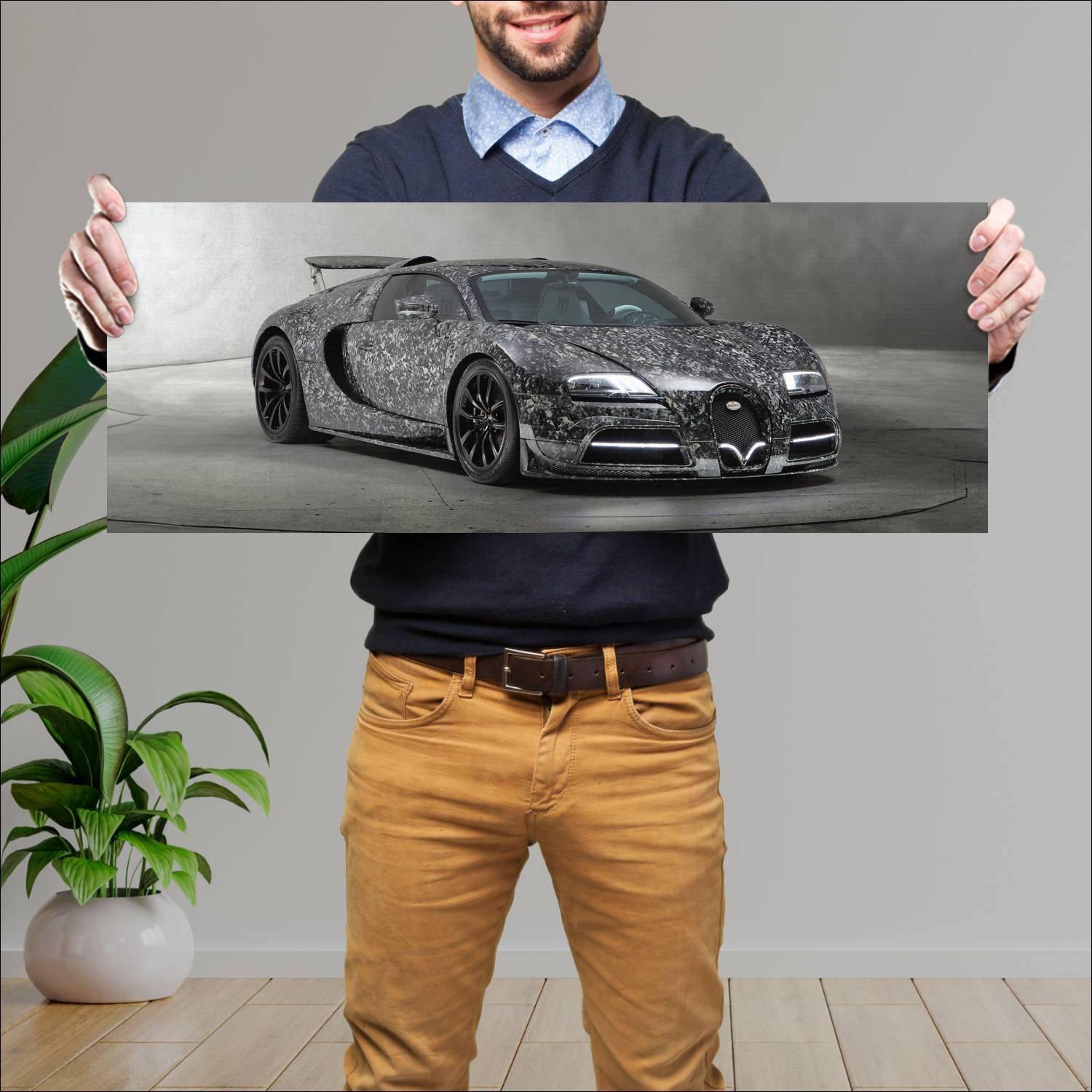 Cuadro grande 30x80cm 2018 mansory vivere diamond 107 Bugatti