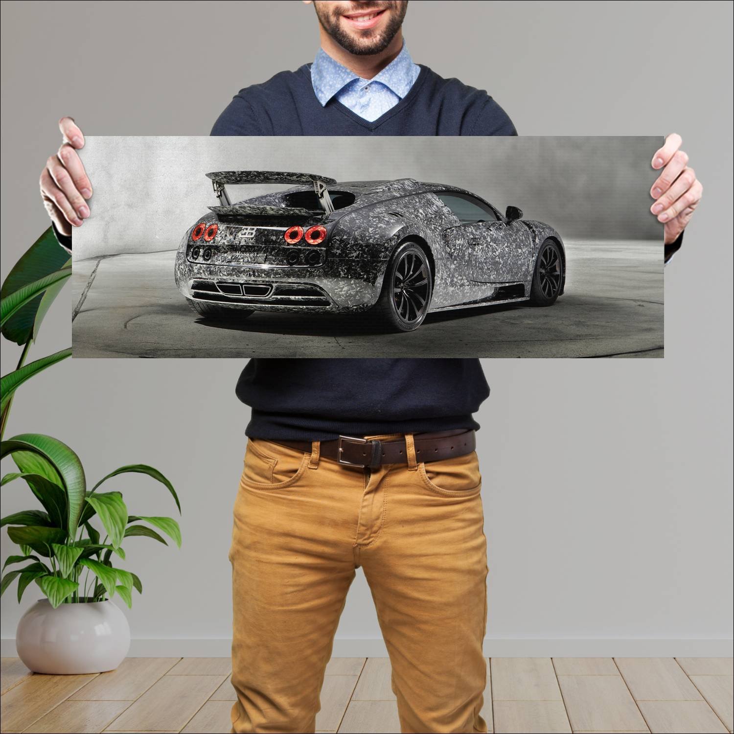 Cuadro grande 30x80cm 2018 mansory vivere diamond 108 Bugatti