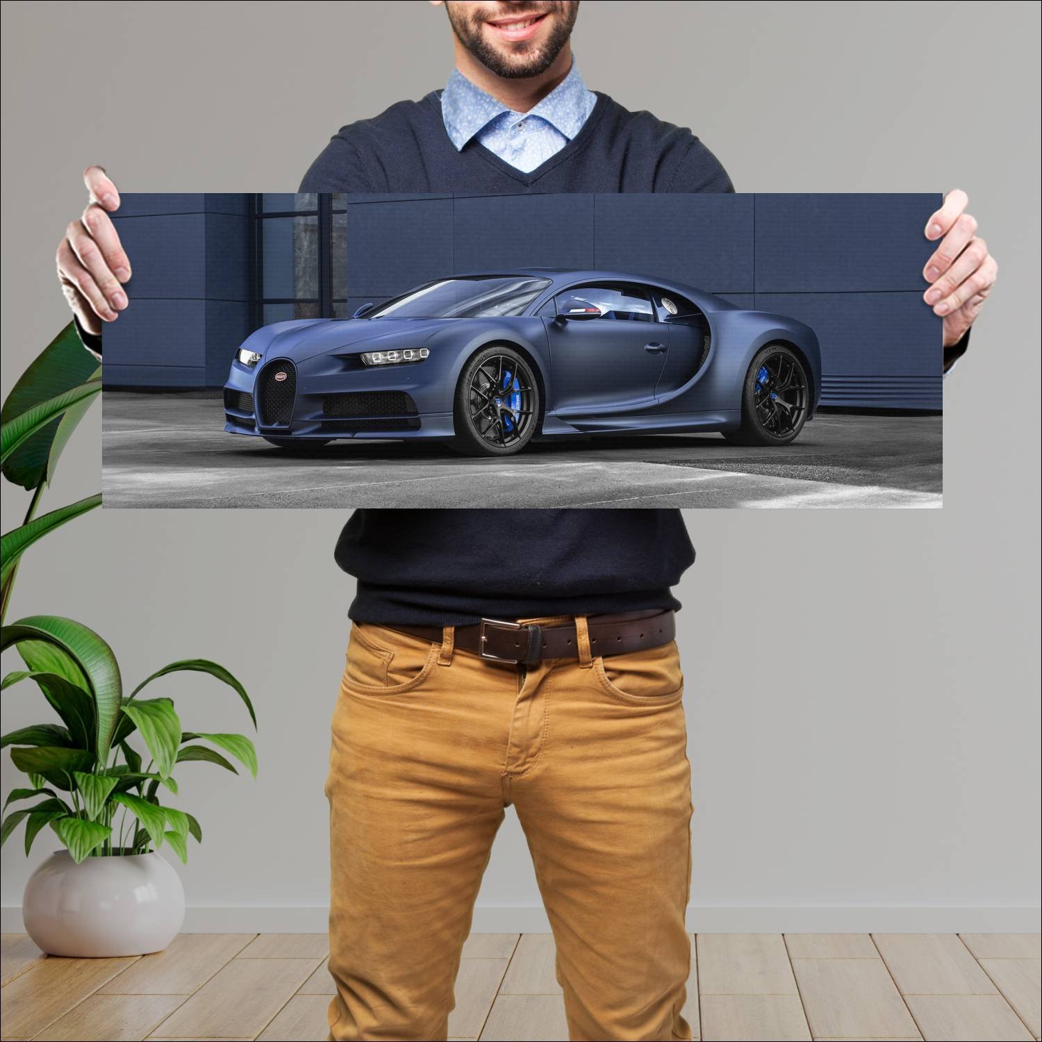 Cuadro grande 30x80cm 2019 bugatti chiron sport 11 111 Bugatti