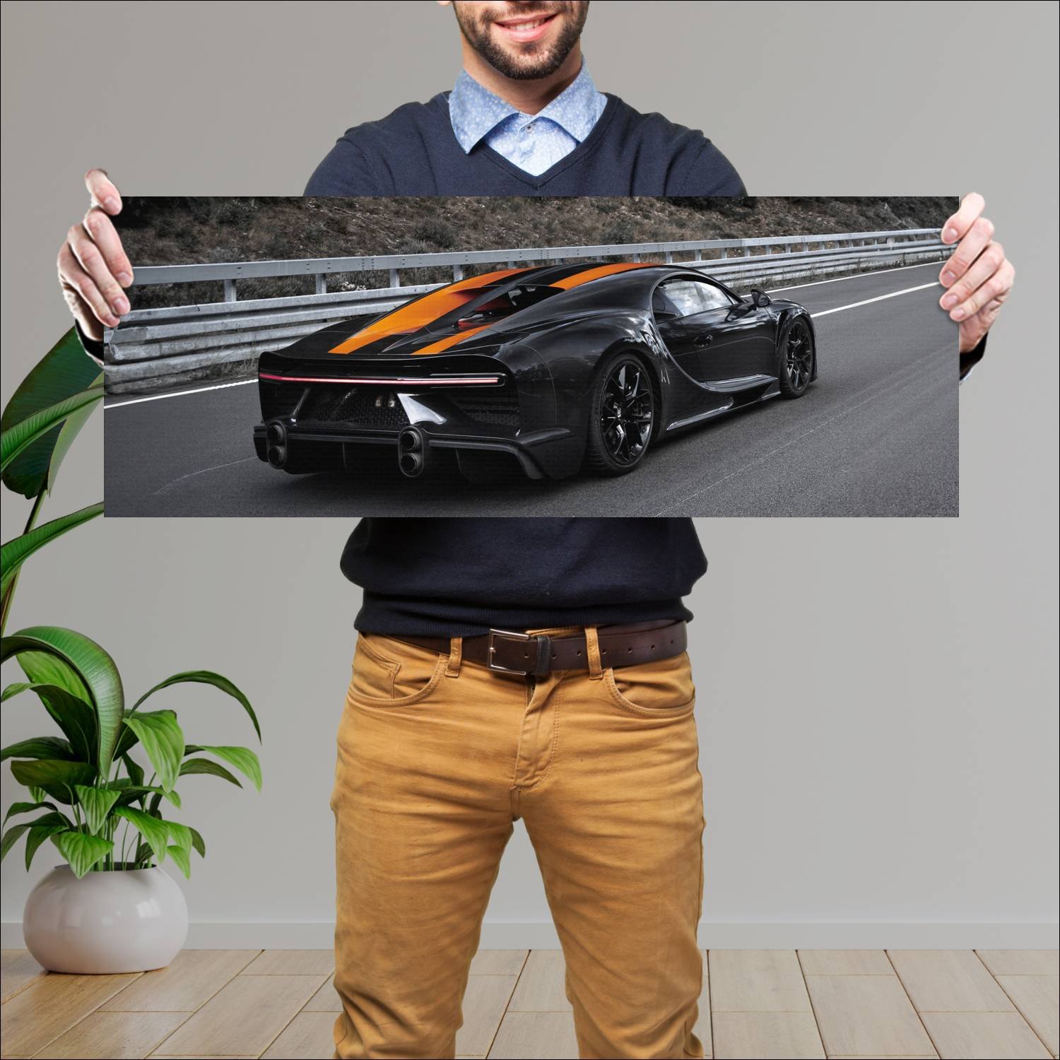 Cuadro grande 30x80cm 2019 bugatti chiron super sp 113 Bugatti