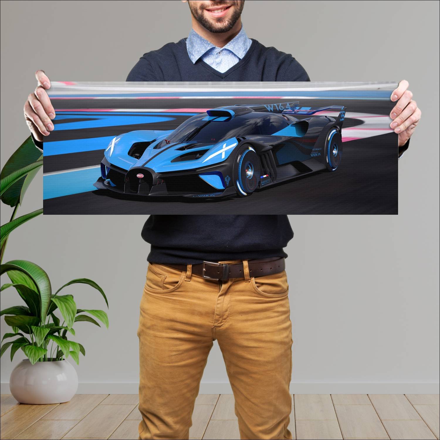 Cuadro grande 30x80cm 2020 bugatti bolide concept 118 Bugatti
