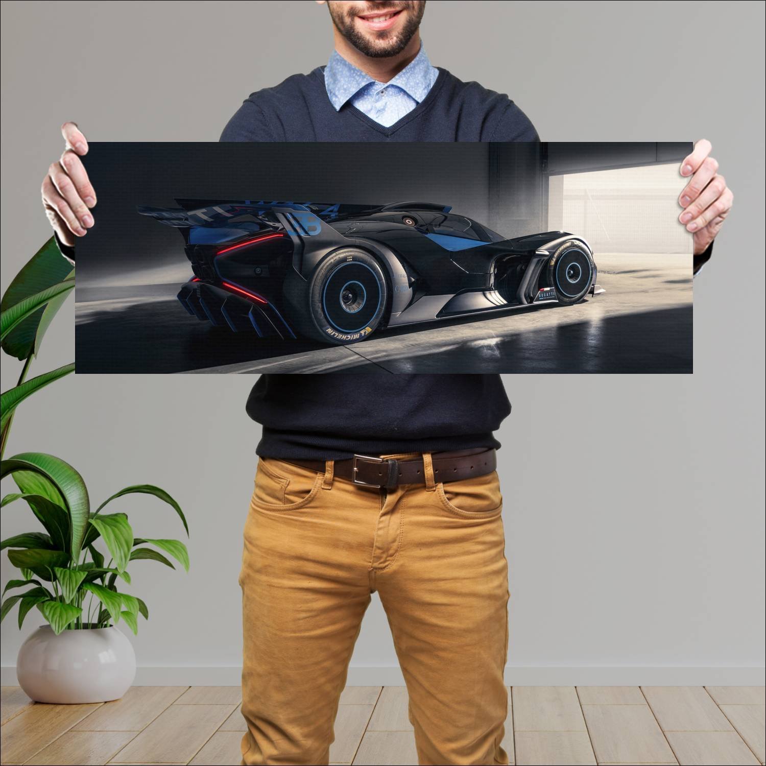 Cuadro grande 30x80cm 2020 bugatti bolide concept 119 Bugatti