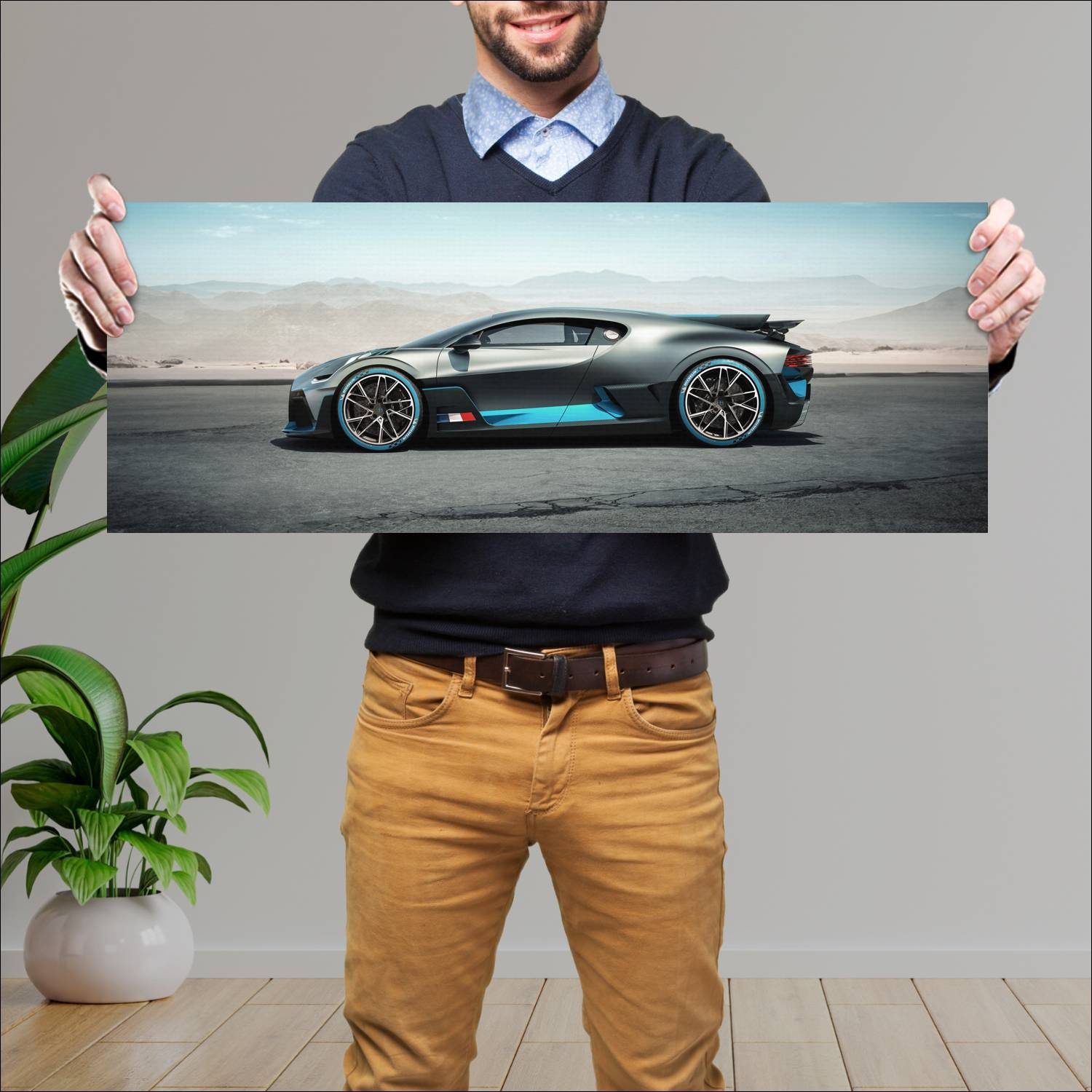 Cuadro grande 30x80cm 2018 bugatti divo auto Bugatti