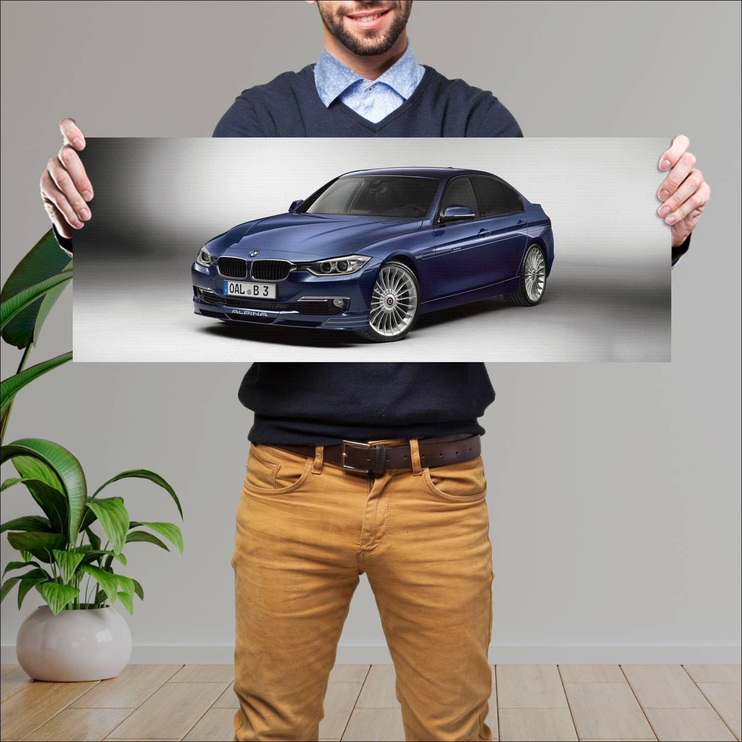 Cuadro grande 30x80cm 2013 alpina b3 biturbo auto 11 Bmw
