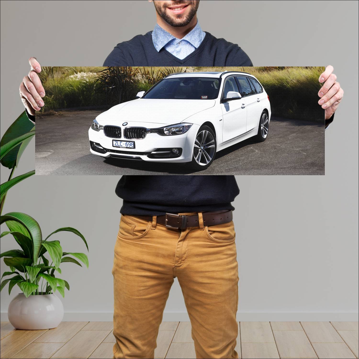 Cuadro grande 30x80cm 2013 bmw 3 series touring au 12 Bmw