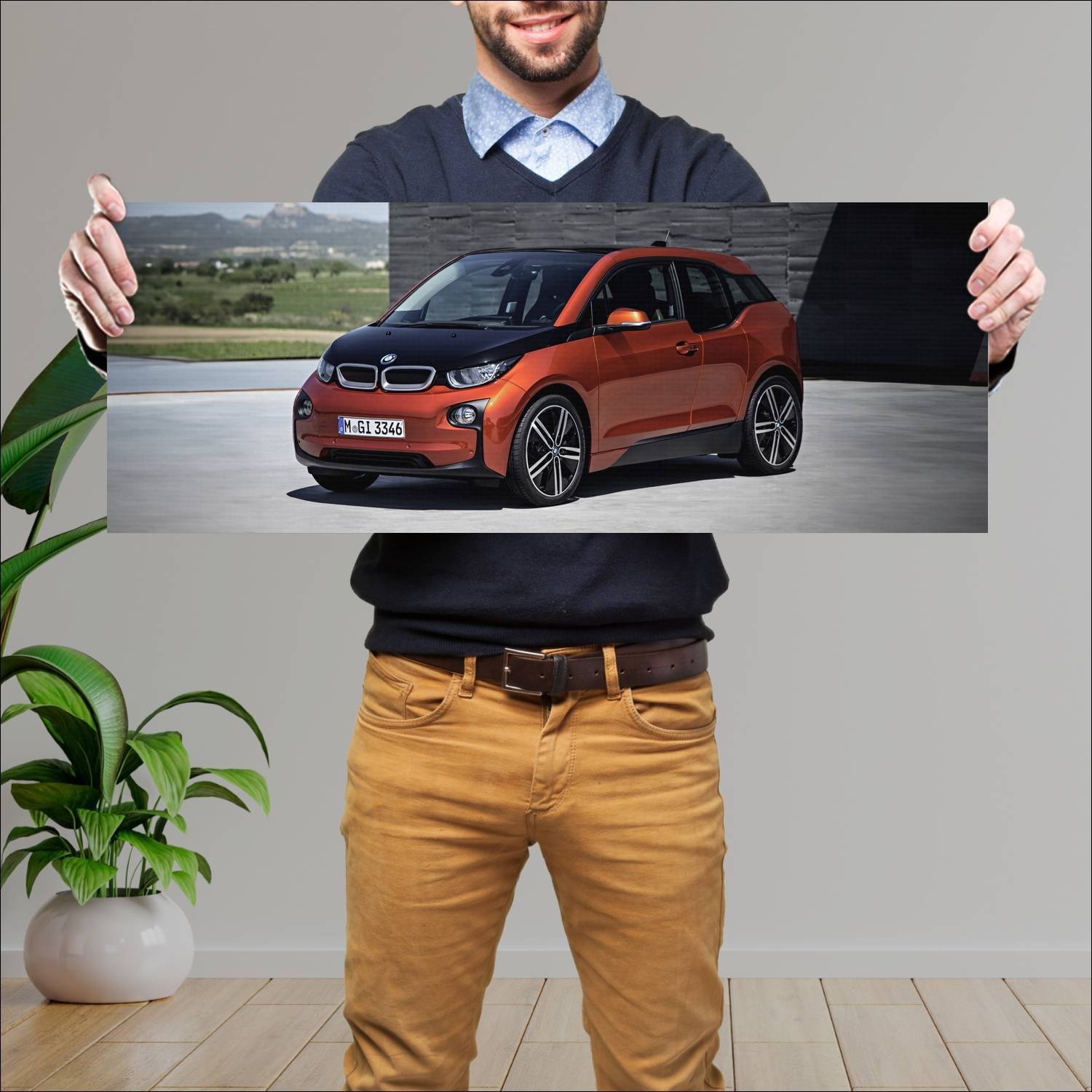 Cuadro grande 30x80cm 2013 bmw i3 auto 15 Bmw