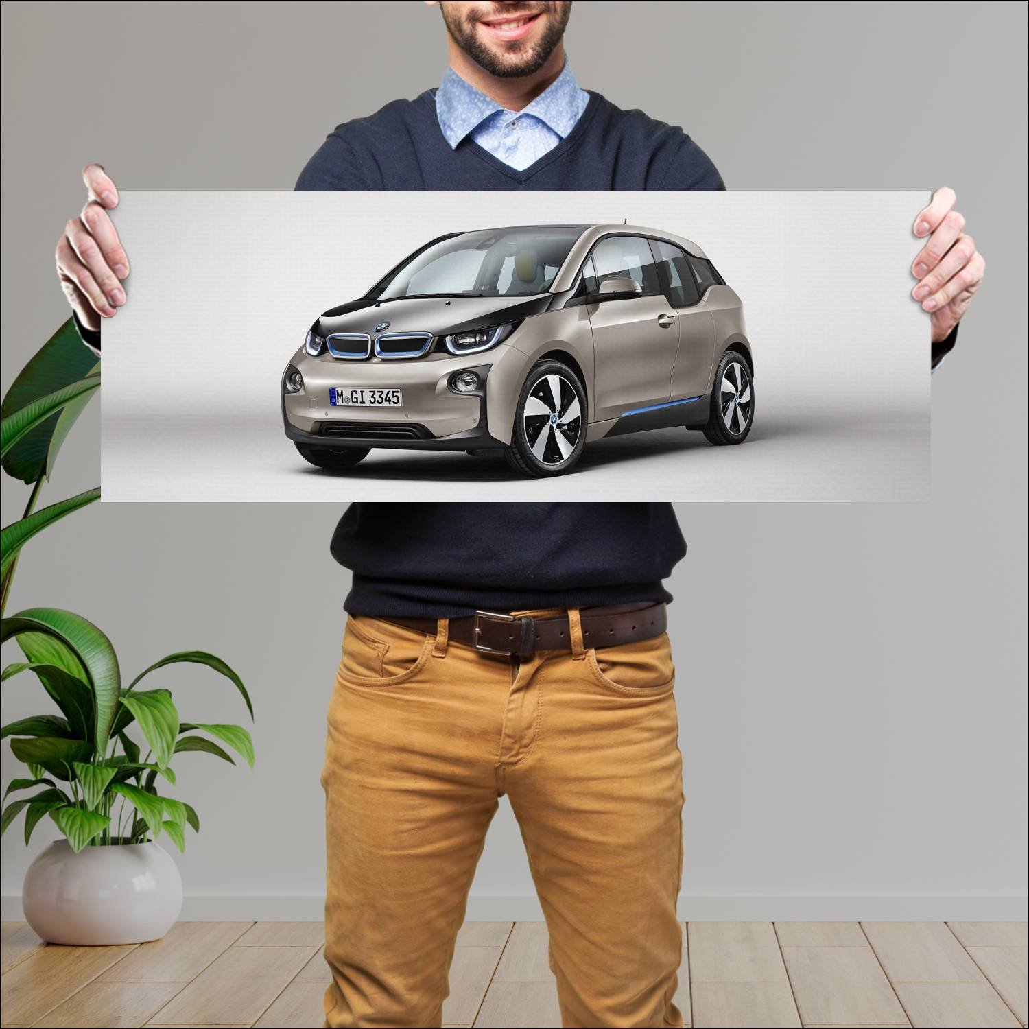 Cuadro grande 30x80cm 2013 bmw i3 auto 16 Bmw