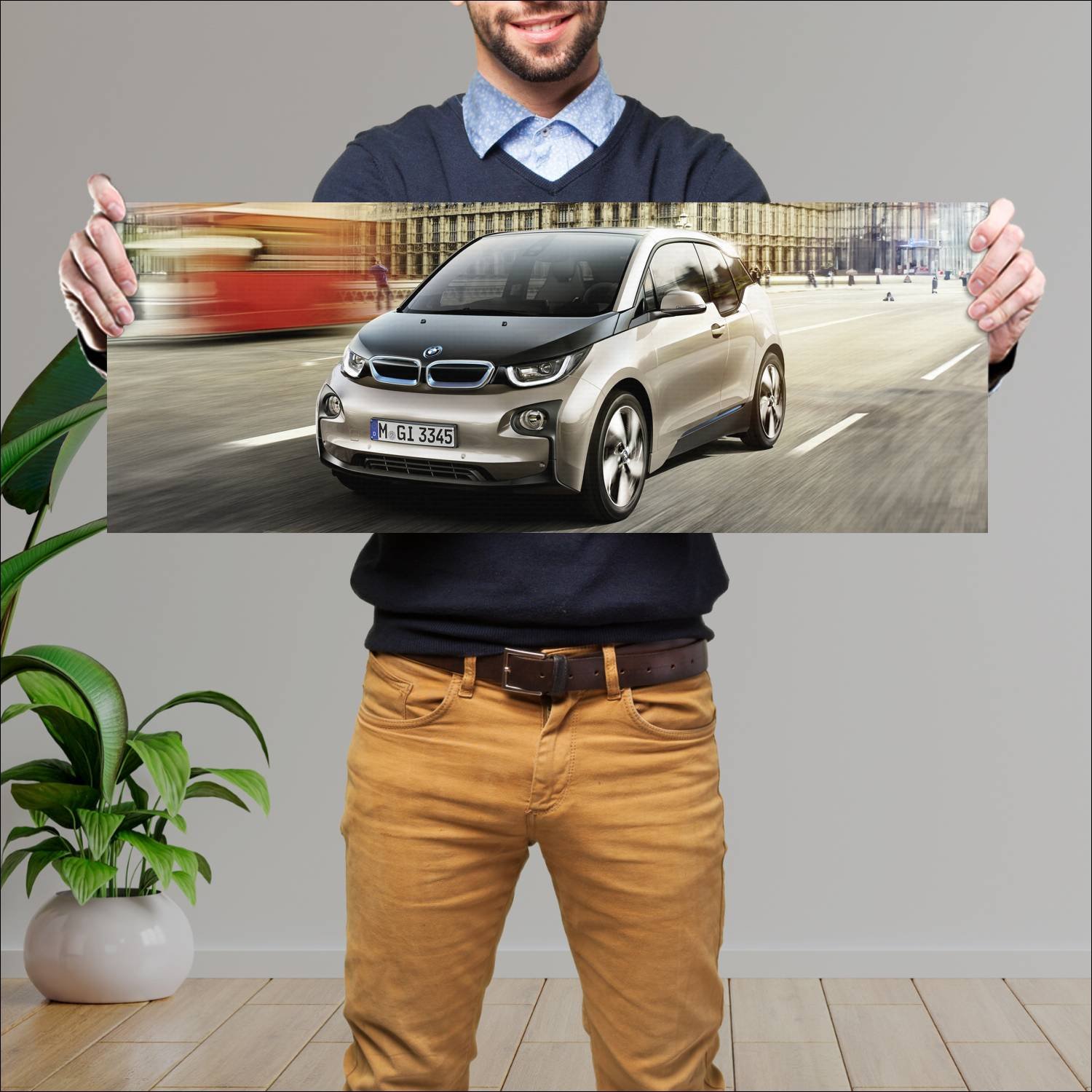 Cuadro grande 30x80cm 2013 bmw i3 auto 17 Bmw