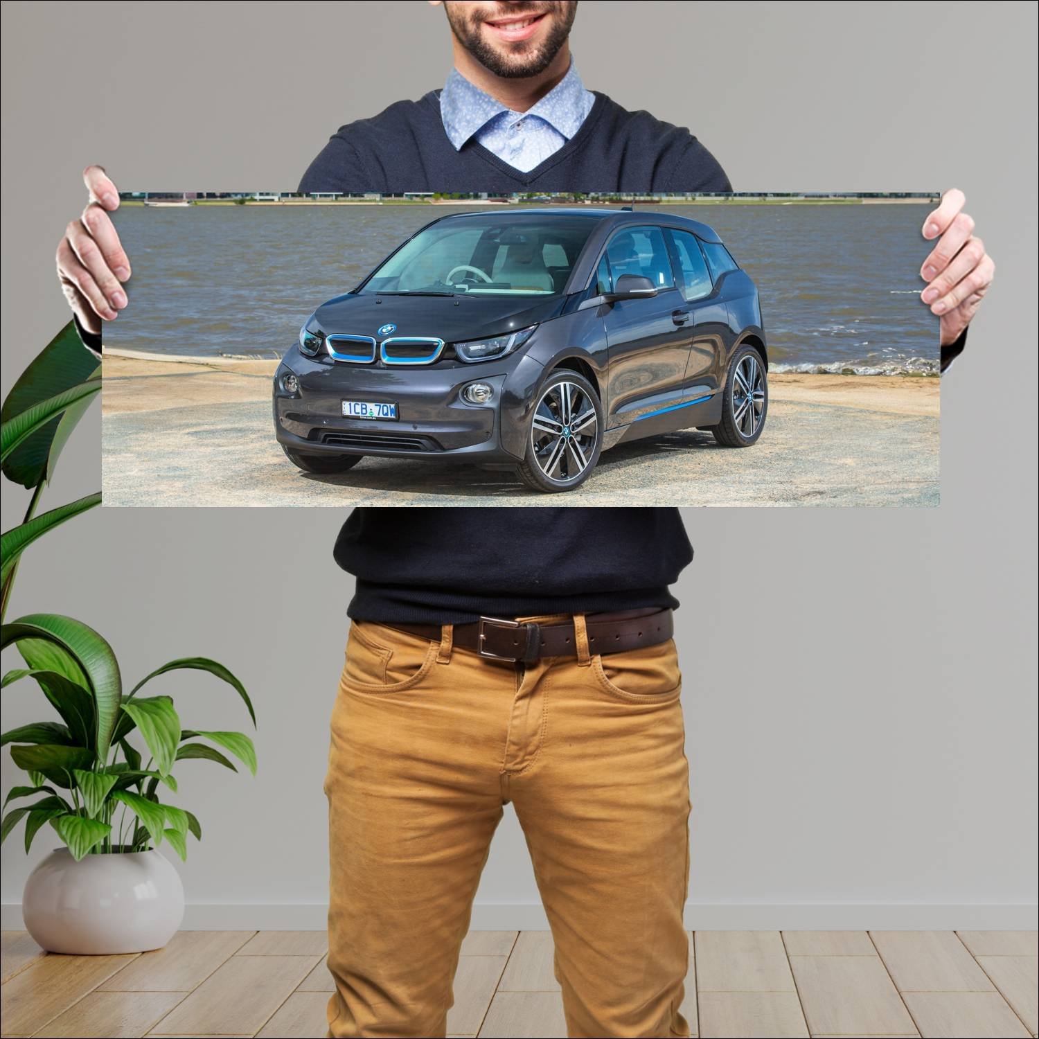 Cuadro grande 30x80cm 2014 bmw i3 au auto 41 Bmw