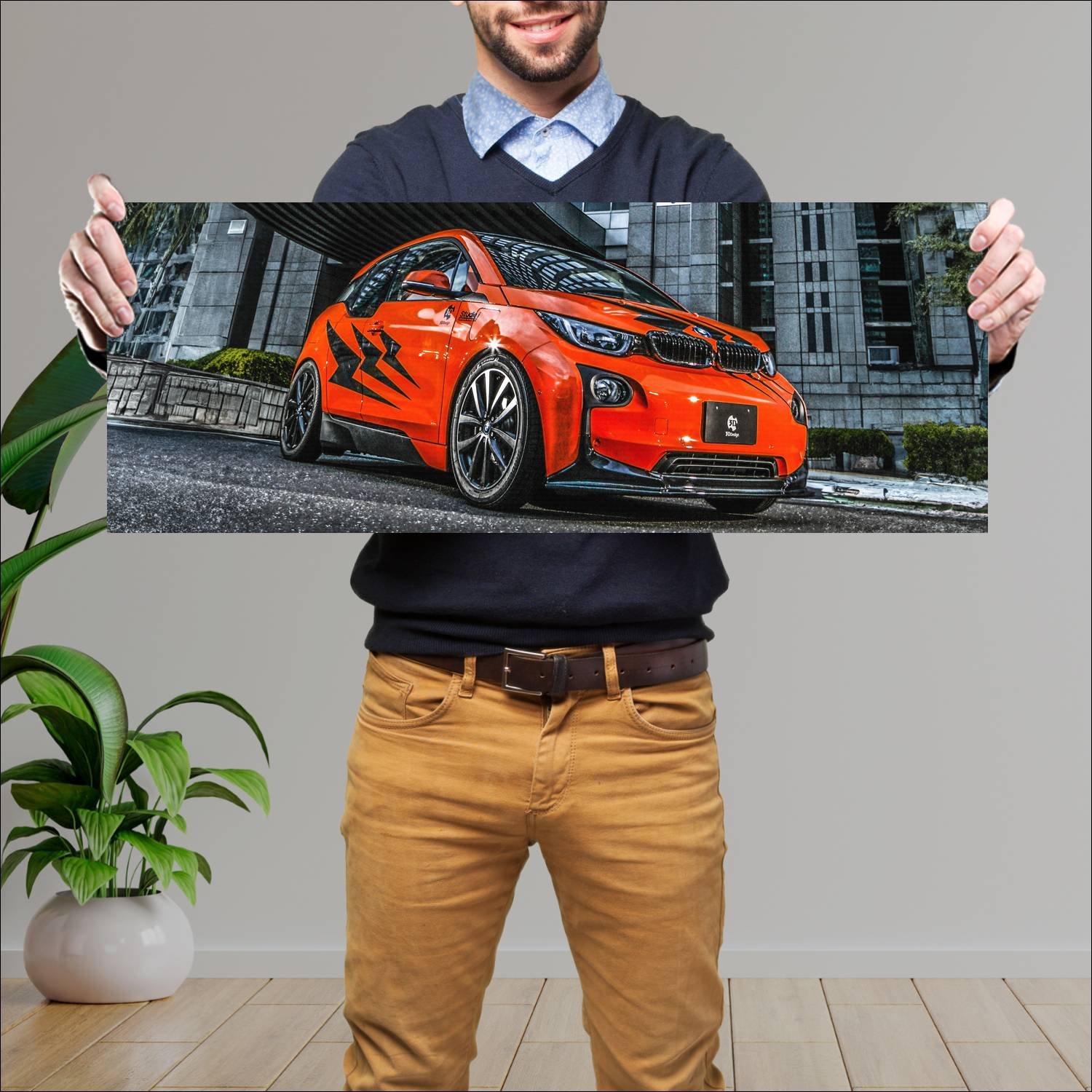 Cuadro grande 30x80cm 2014 bmw i3 by 3d design 114 43 Bmw