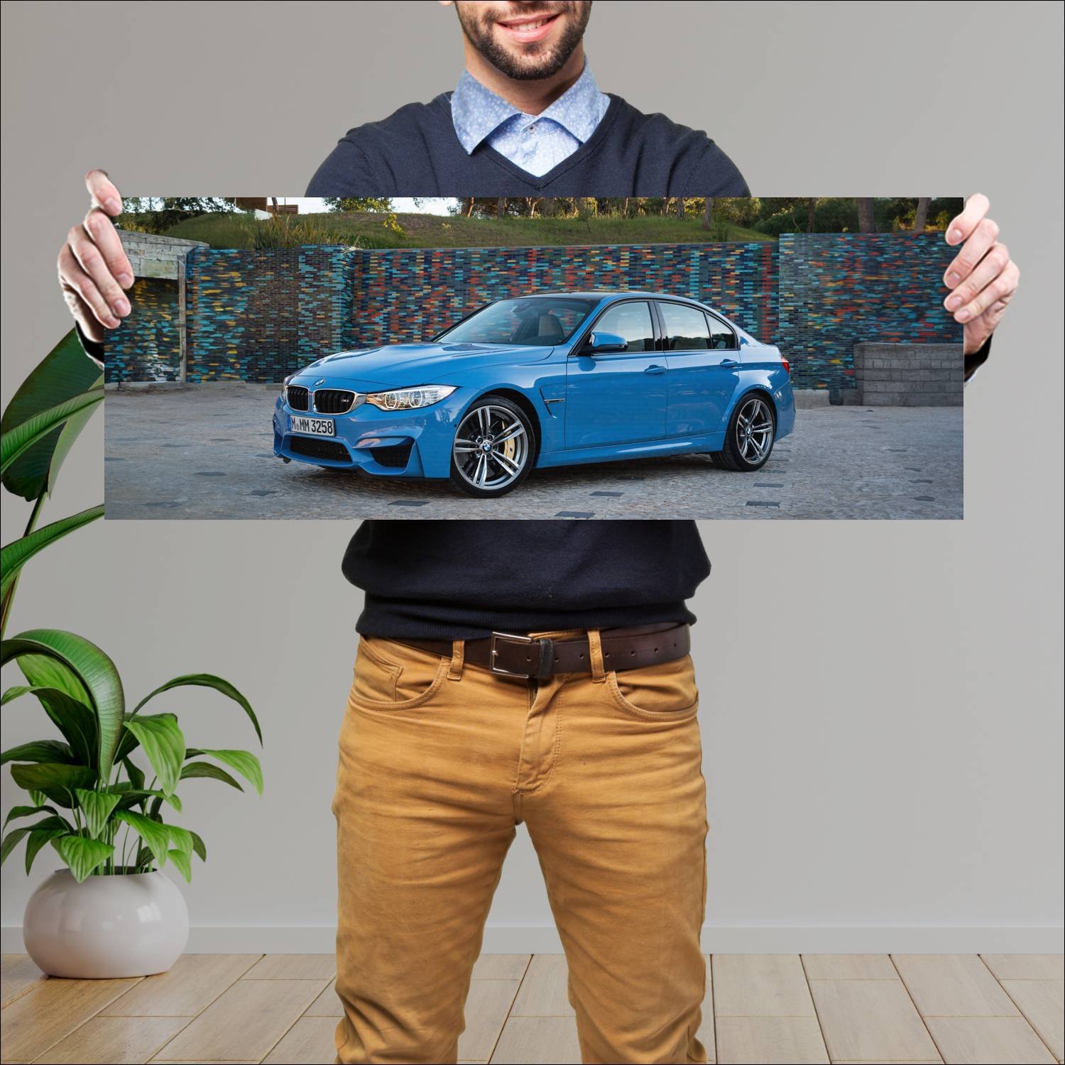 Cuadro grande 30x80cm 2014 bmw m3 auto 44 Bmw