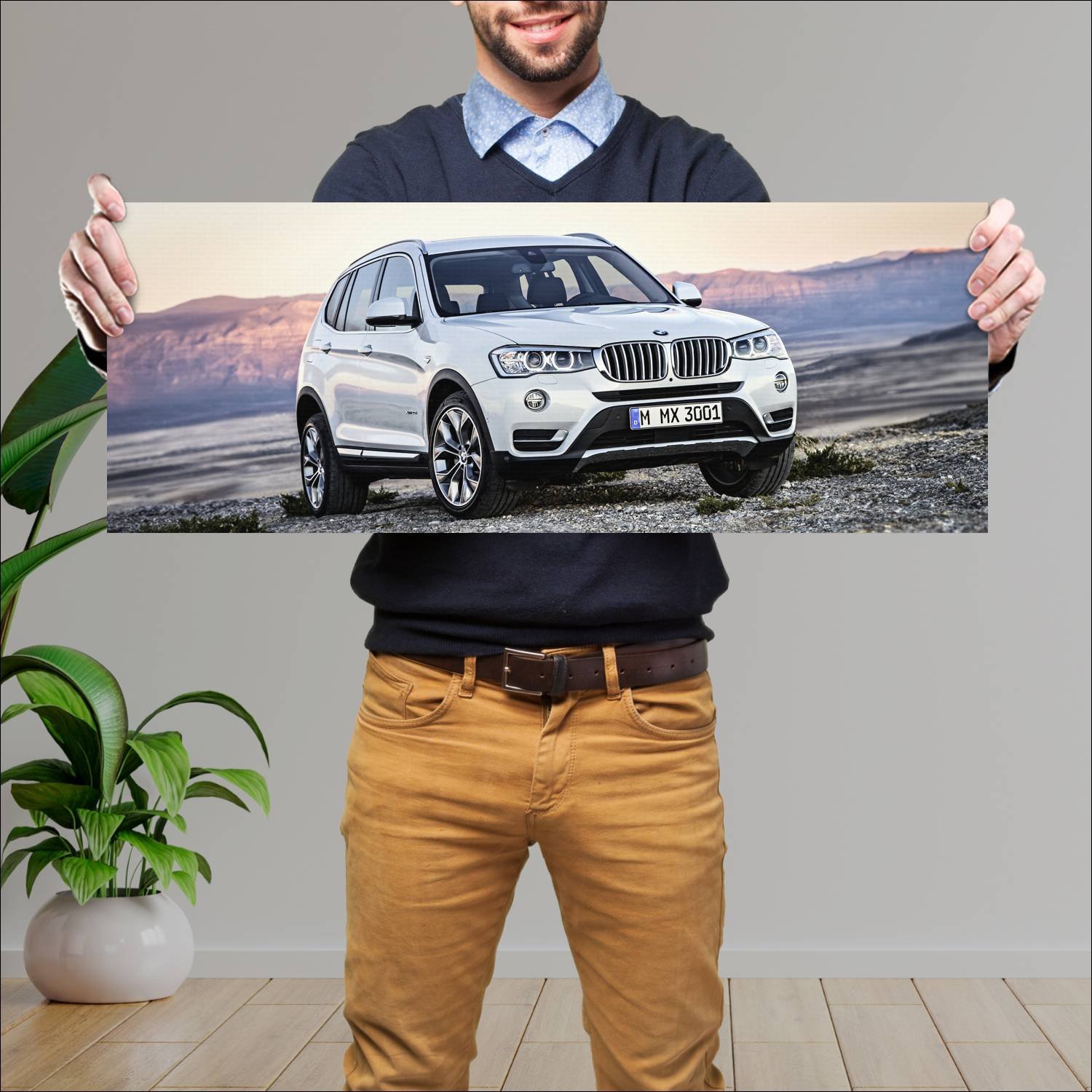 Cuadro grande 30x80cm 2014 bmw x3 auto 46 Bmw