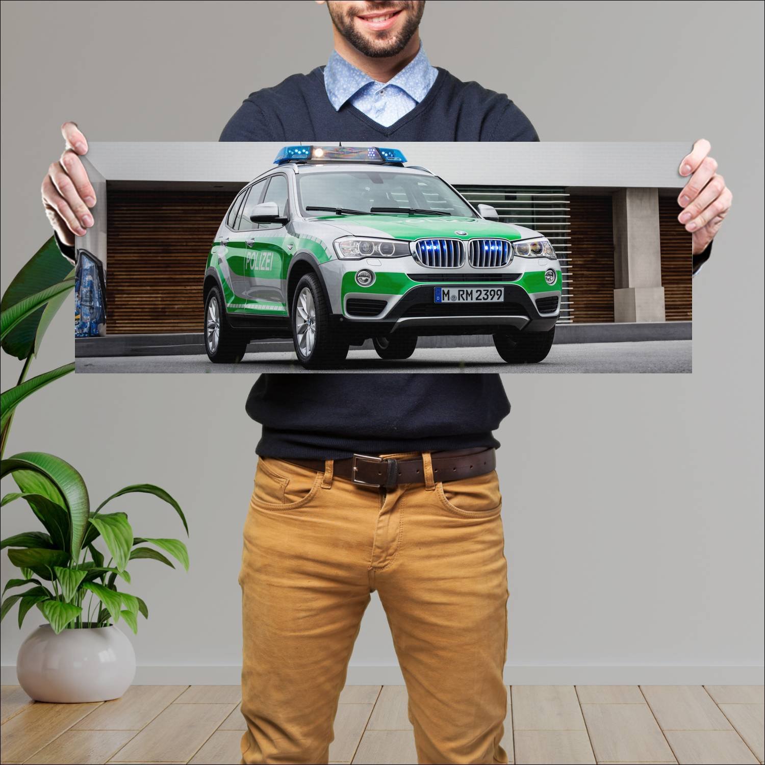Cuadro grande 30x80cm 2014 bmw x3 polizei auto 47 Bmw