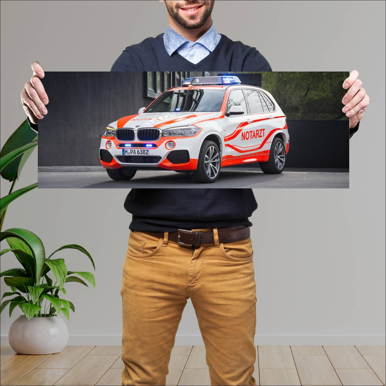 Cuadro grande 30x80cm 2014 bmw x5 m sport notarzt 52 Bmw