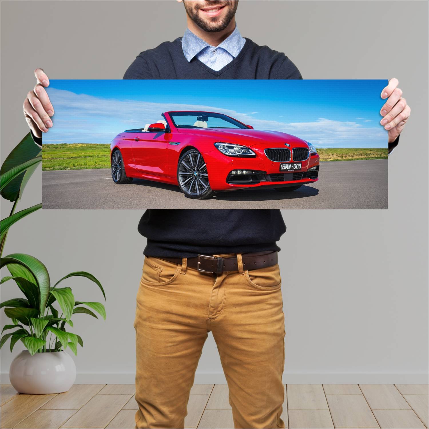 Cuadro grande 30x80cm 2015 bmw 6 series convertibl 67 Bmw