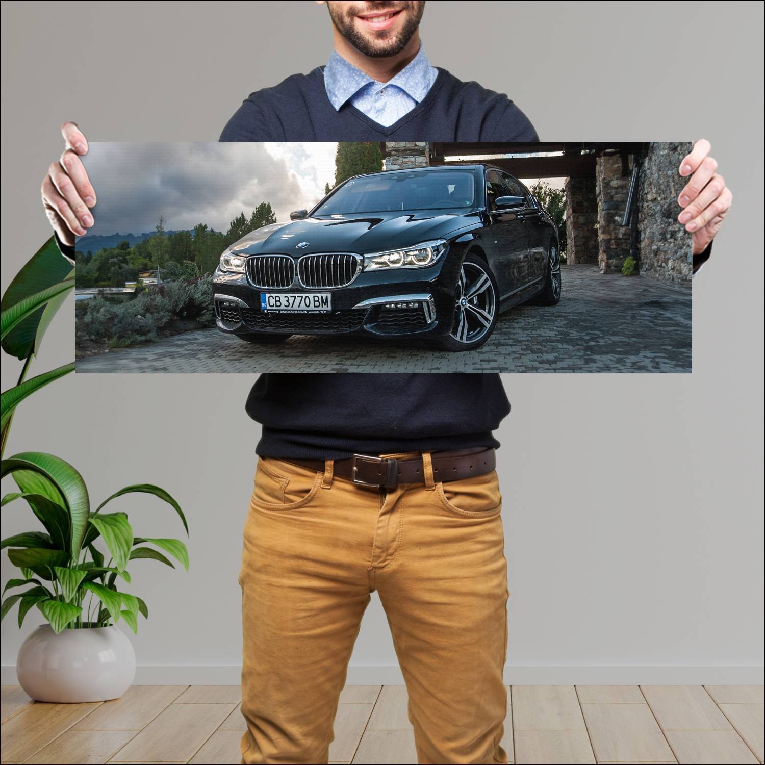 Cuadro grande 30x80cm 2015 bmw 7 series m sport 58 68 Bmw