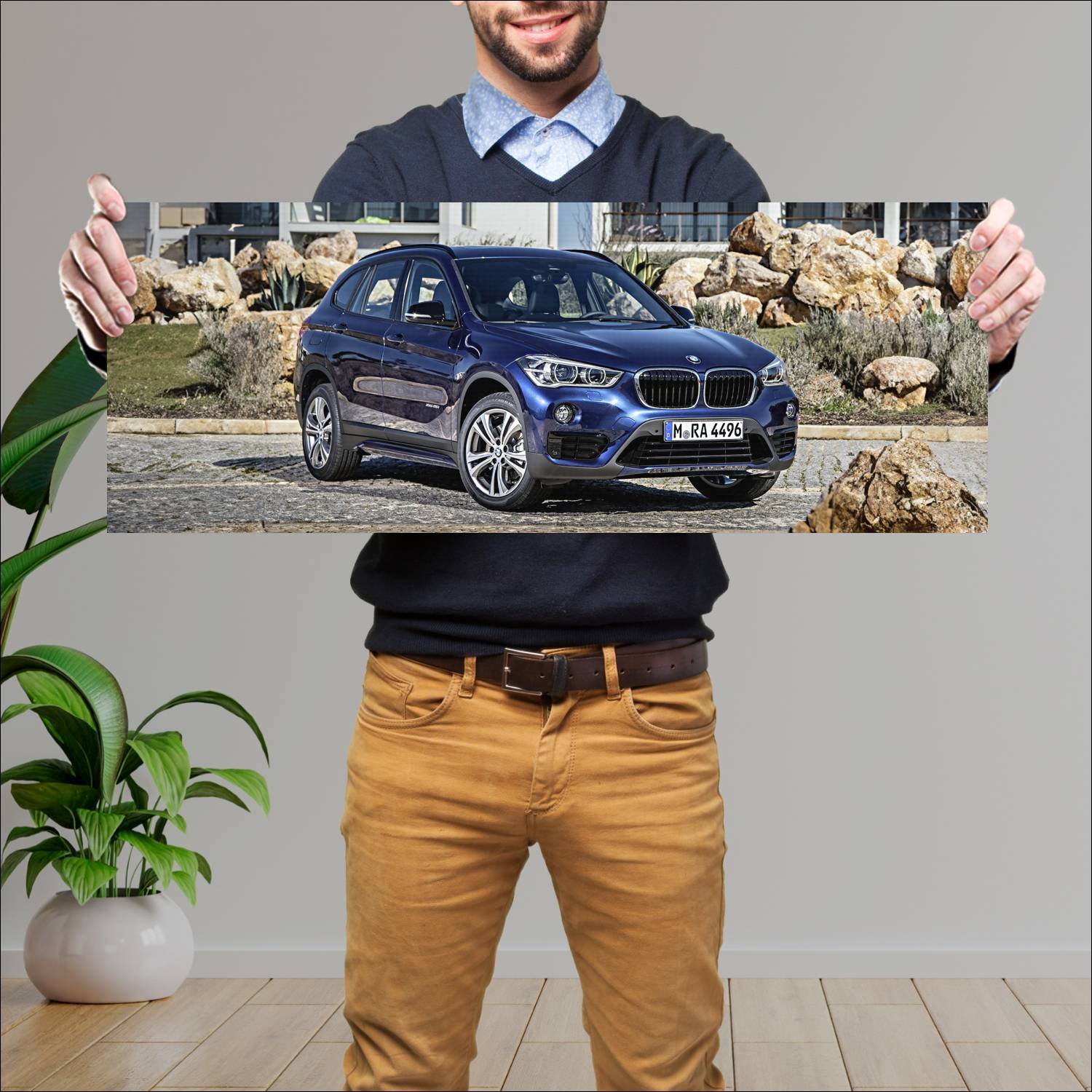 Cuadro grande 30x80cm 2015 bmw x1 auto 77 Bmw