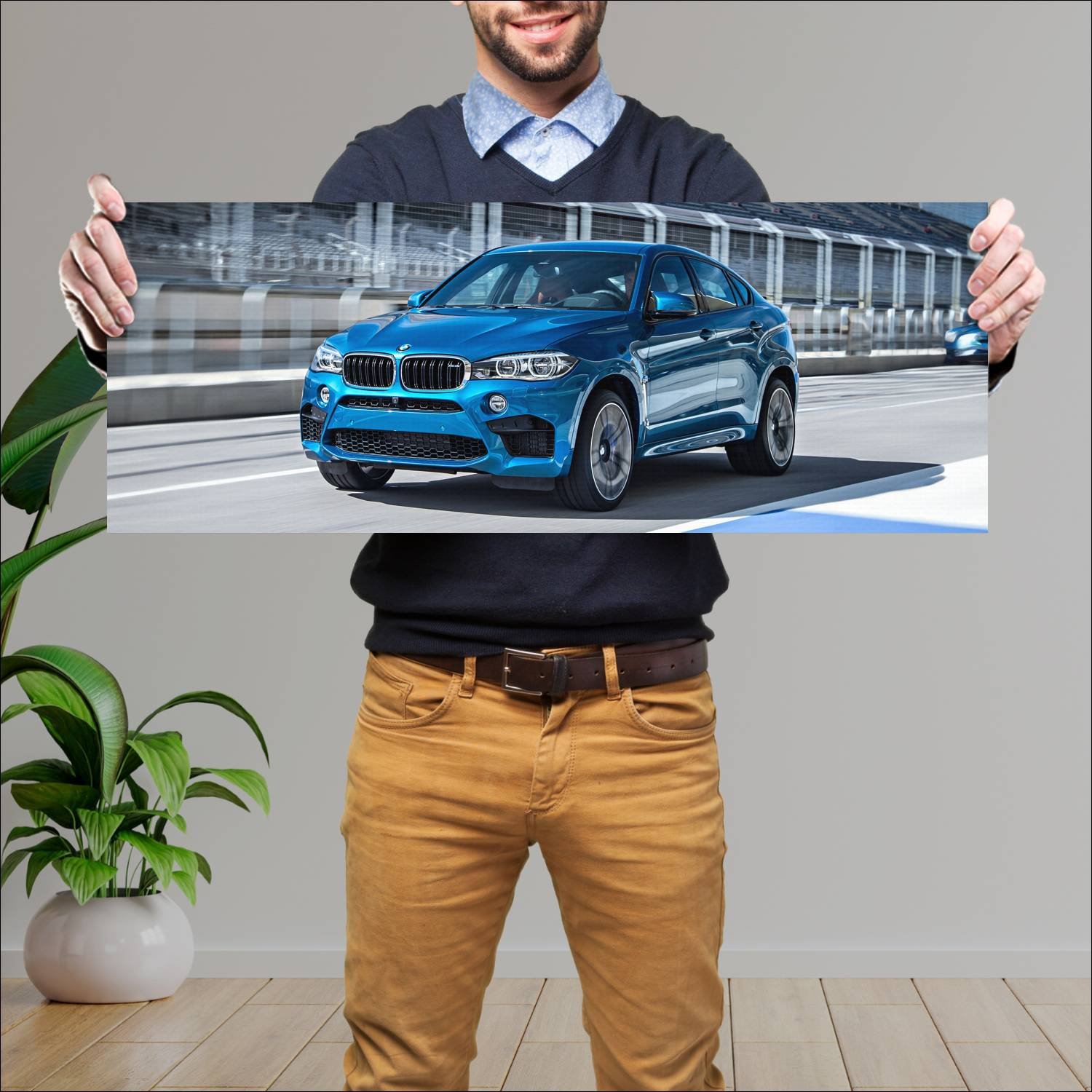 Cuadro grande 30x80cm 2015 bmw x6 m auto 94 Bmw