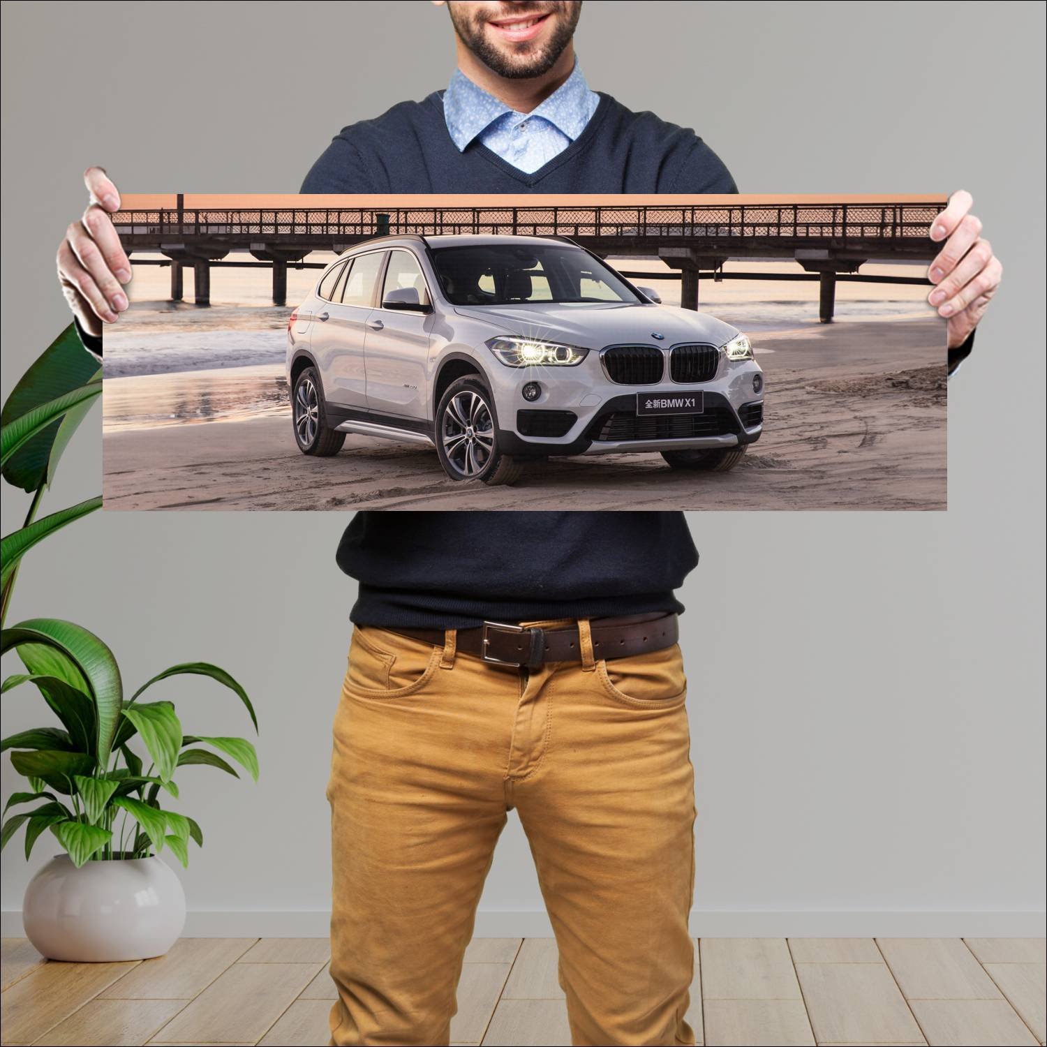 Cuadro grande 30x80cm 2016 bmw x1 lwb cn auto 112 Bmw