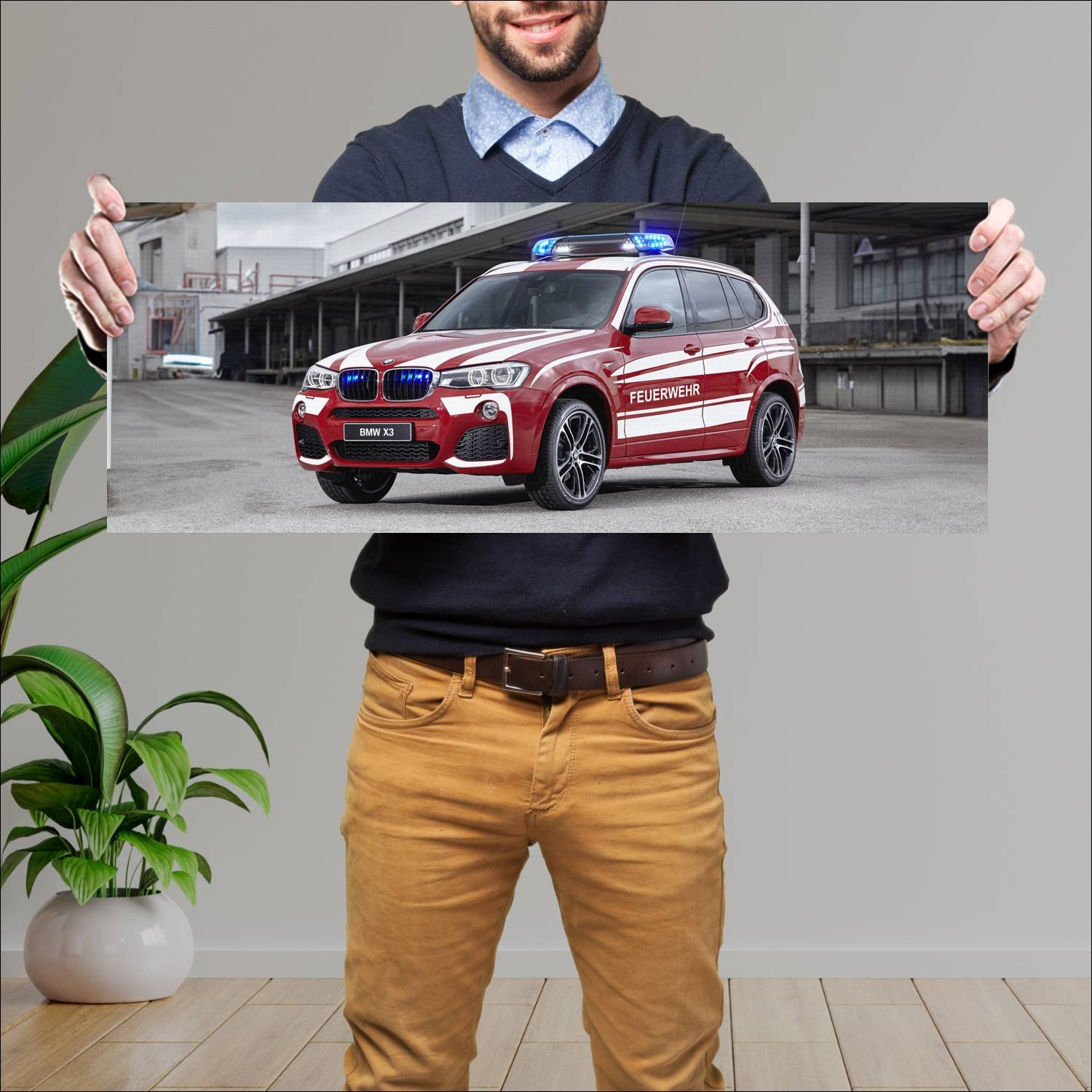 Cuadro grande 30x80cm 2016 bmw x3 m sport feuerweh 114 Bmw