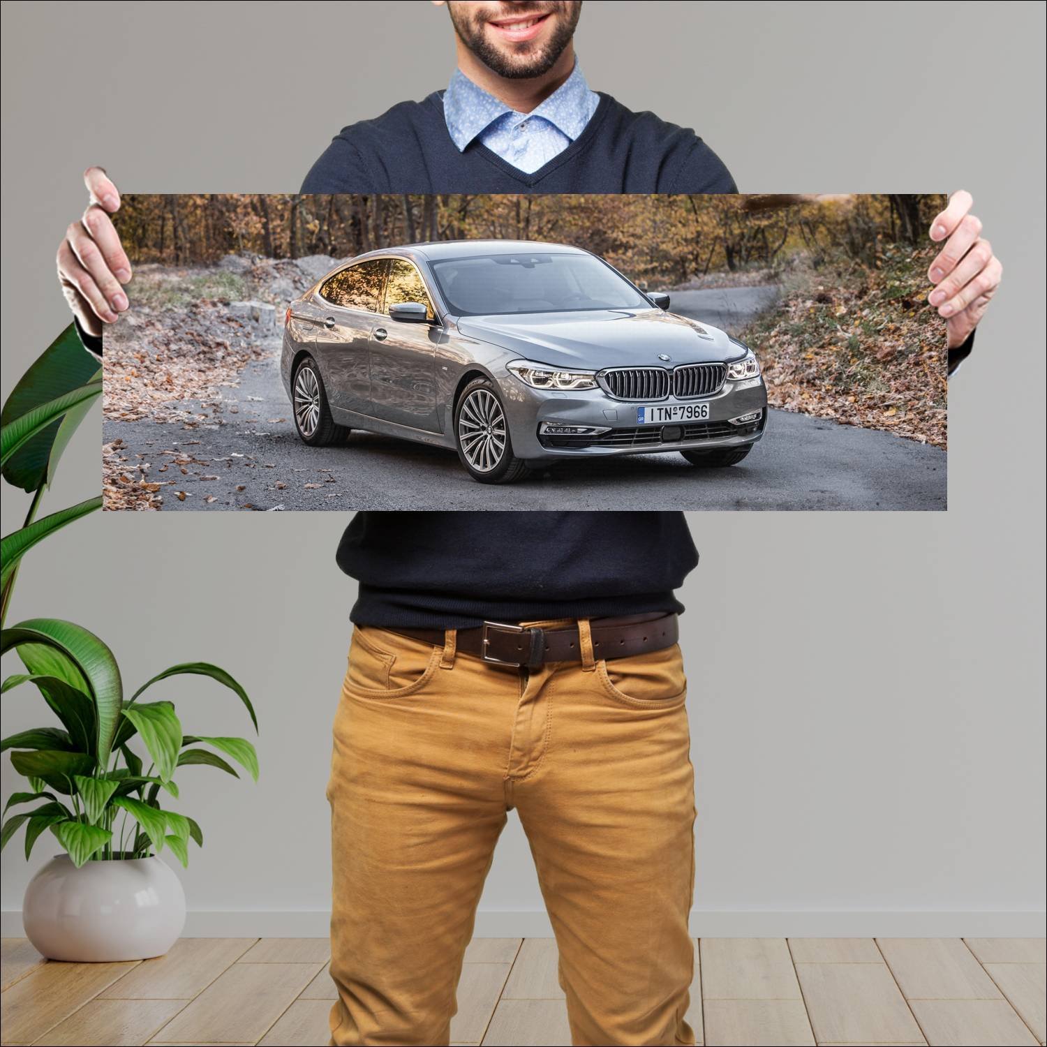 Cuadro grande 30x80cm 2017 bmw 6 series gran turis 136 Bmw