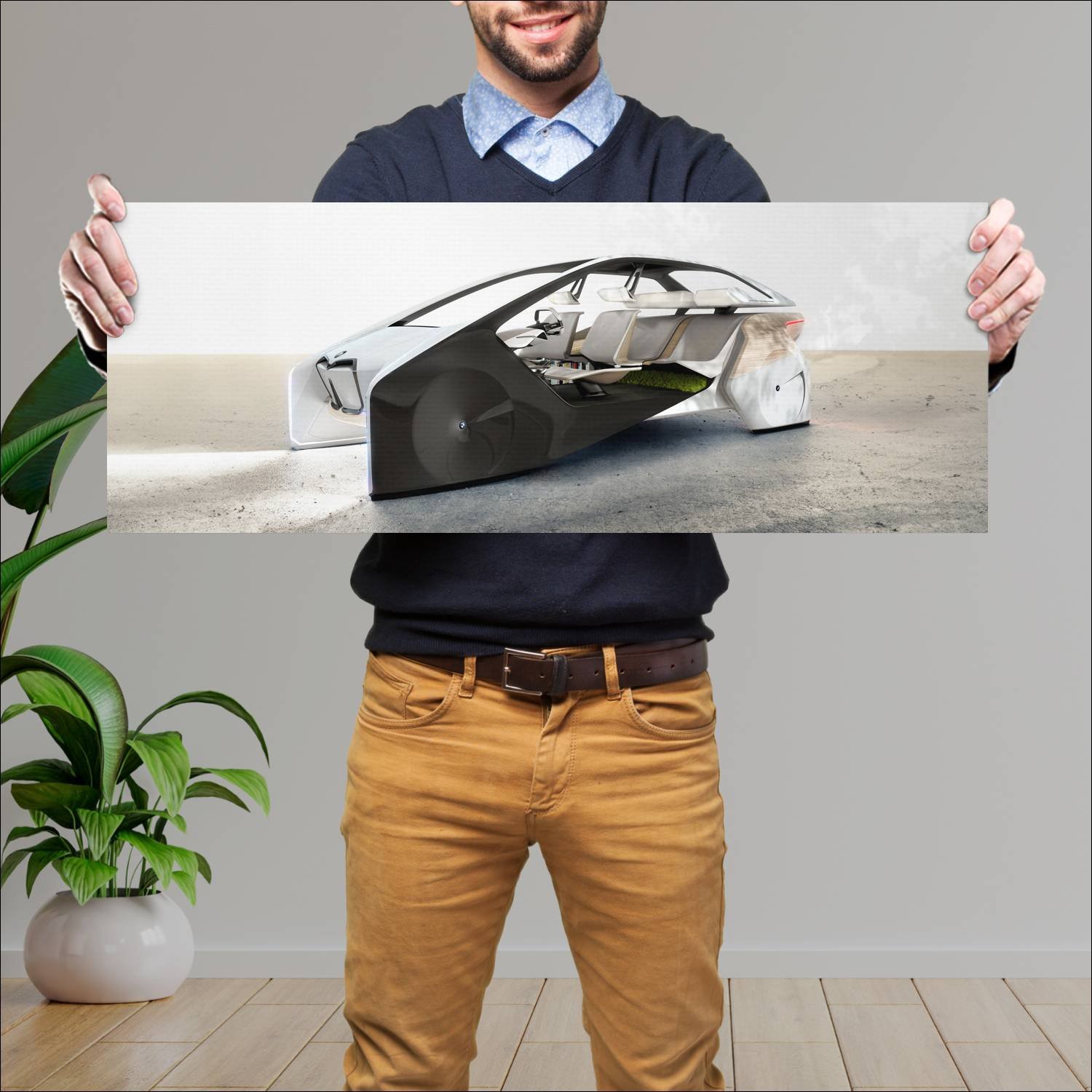 Cuadro grande 30x80cm 2017 bmw i inside future con 138 Bmw