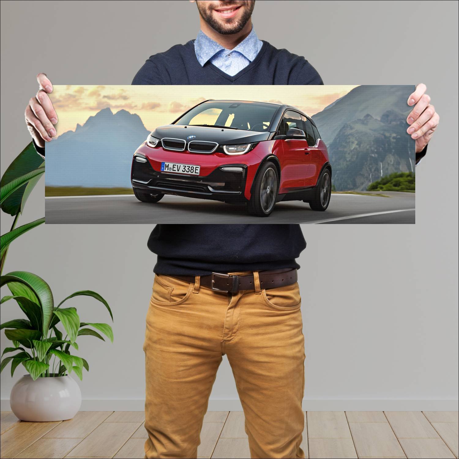 Cuadro grande 30x80cm 2017 bmw i3s auto 141 Bmw