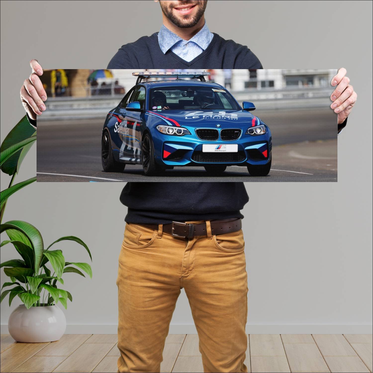 Cuadro grande 30x80cm 2017 bmw m2 coupe 24h le man 142 Bmw