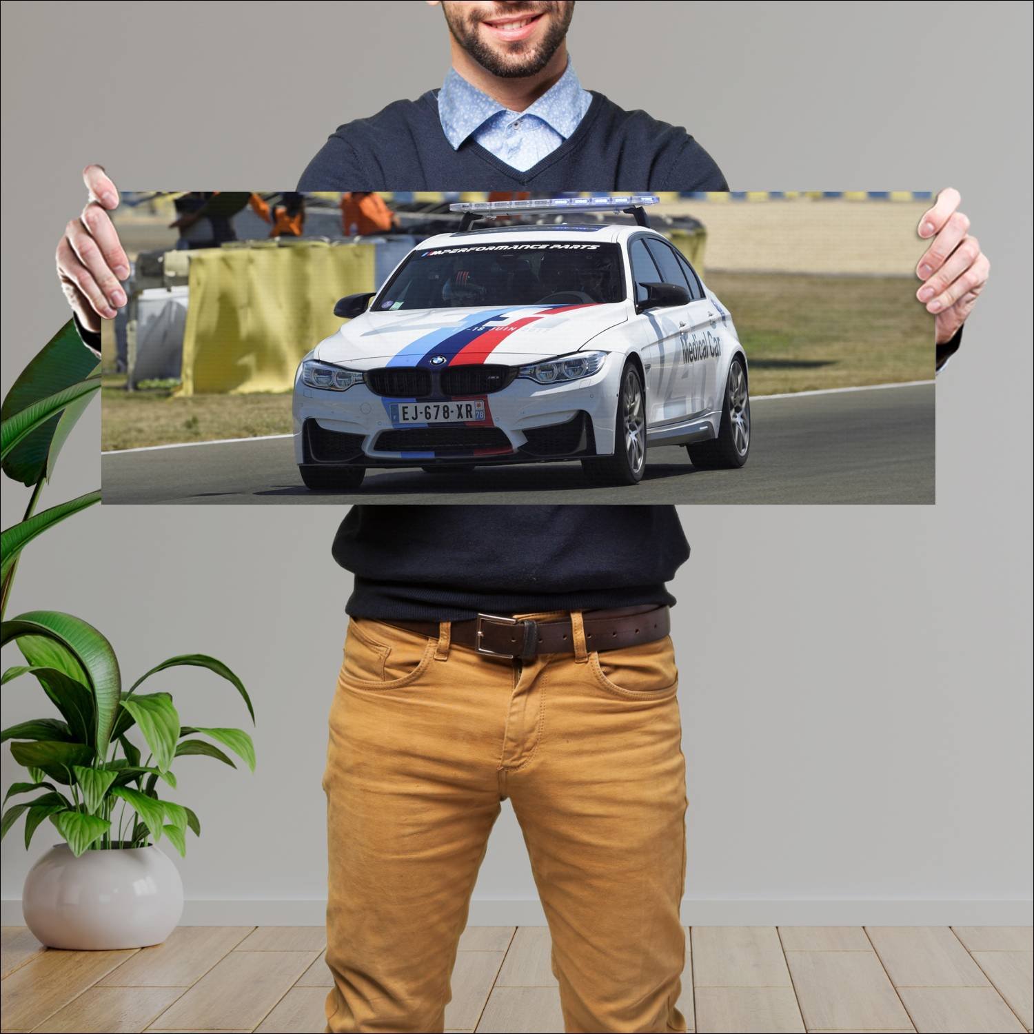 Cuadro grande 30x80cm 2017 bmw m3 24h le mans medi 145 Bmw