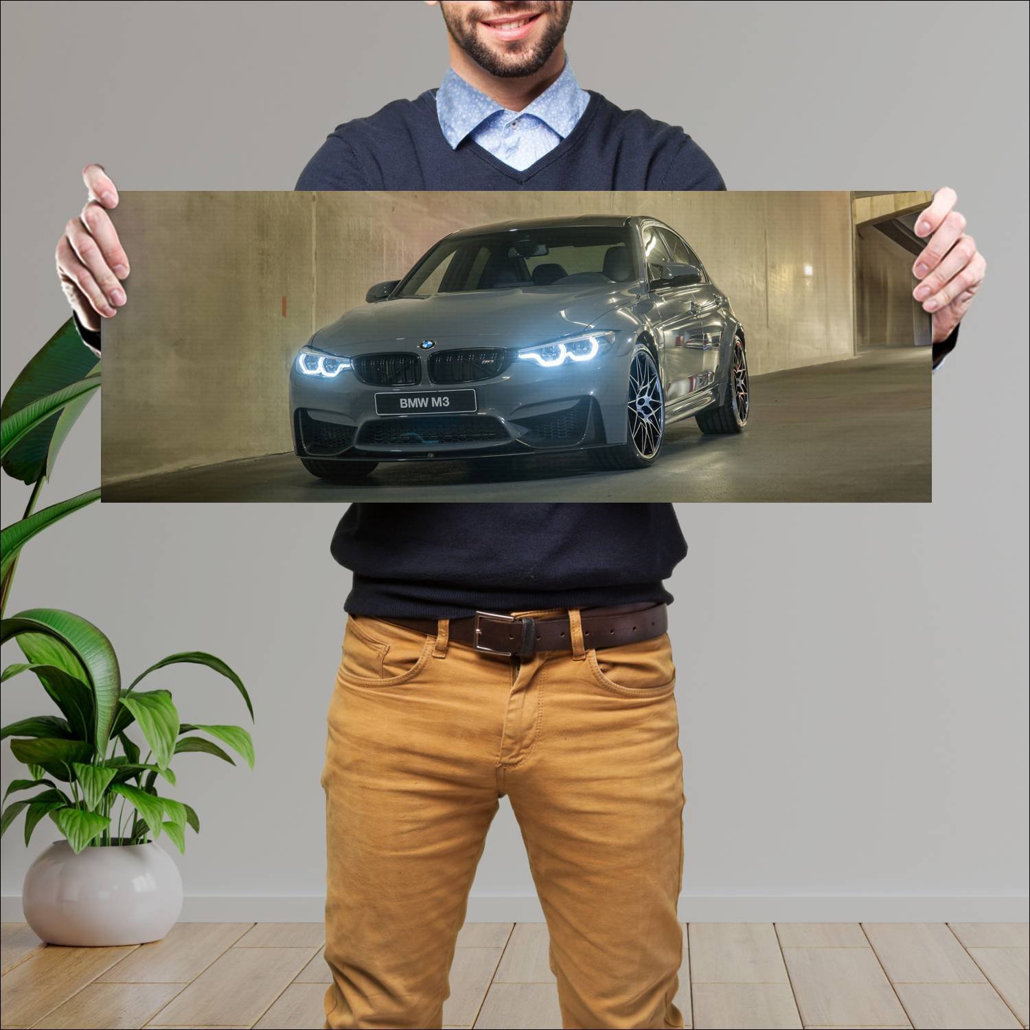 Cuadro grande 30x80cm 2017 bmw m3 telesto auto 147 Bmw