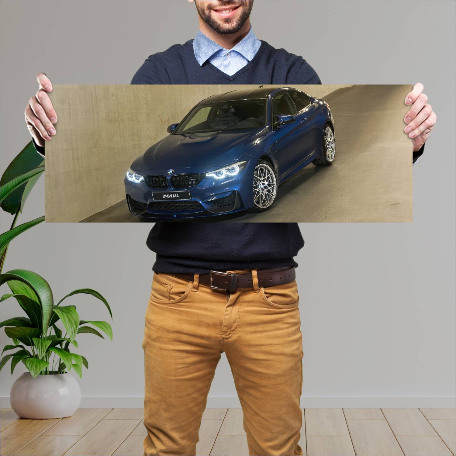 Cuadro grande 30x80cm 2017 bmw m4 coupe avus auto 148 Bmw