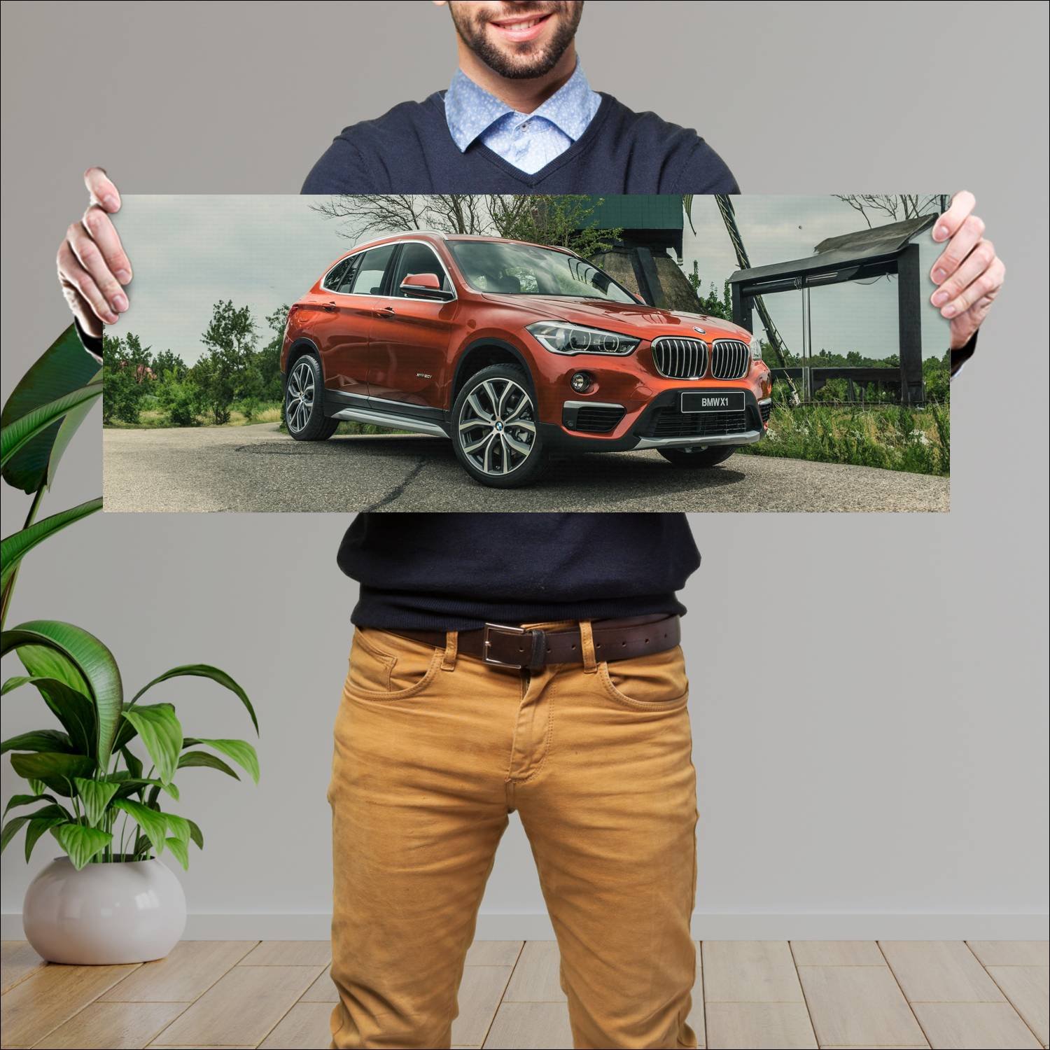 Cuadro grande 30x80cm 2017 bmw x1 orange edition 6 150 Bmw