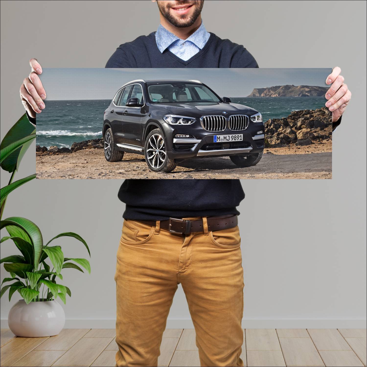 Cuadro grande 30x80cm 2017 bmw x3 auto 151 Bmw