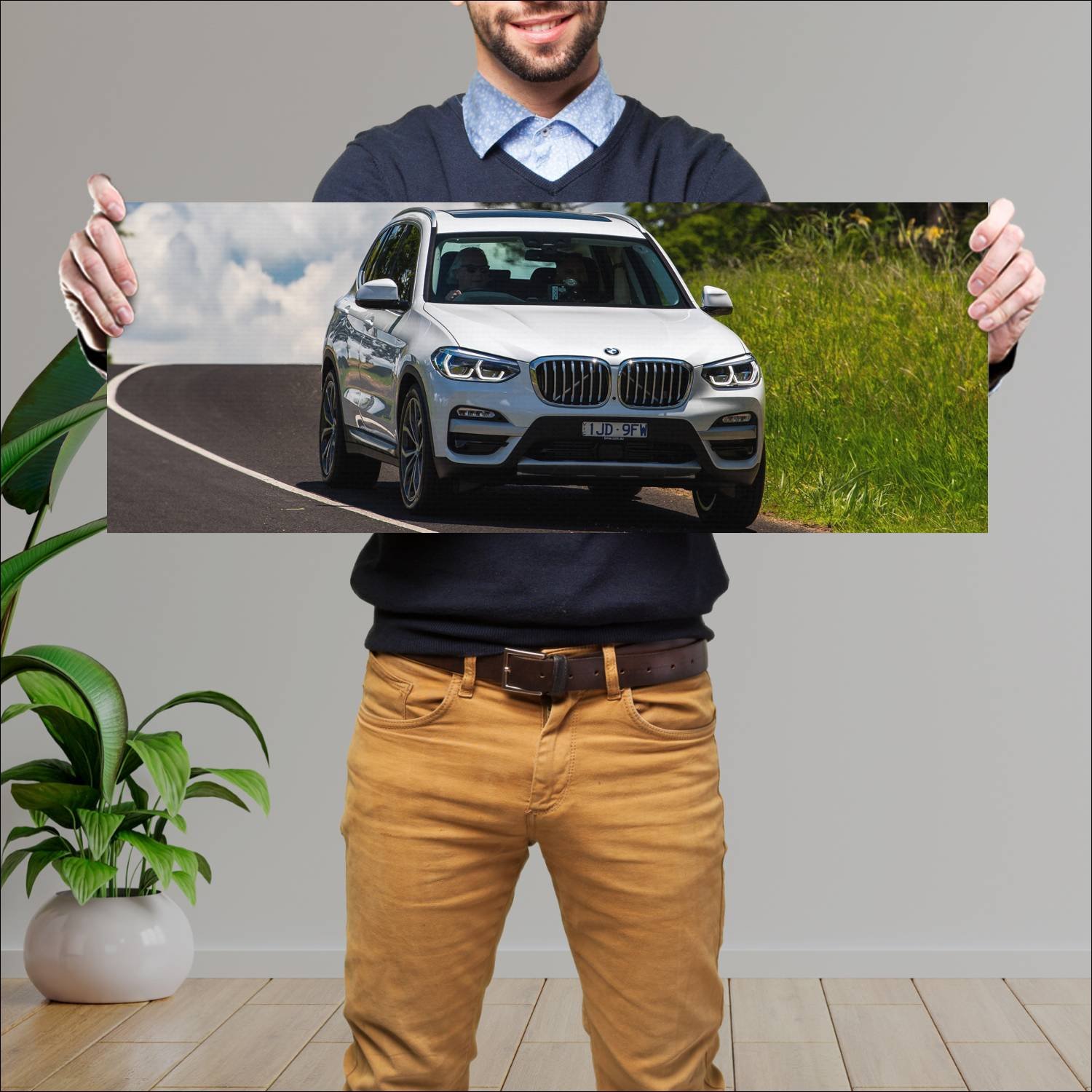 Cuadro grande 30x80cm 2017 bmw x3 au auto 152 Bmw