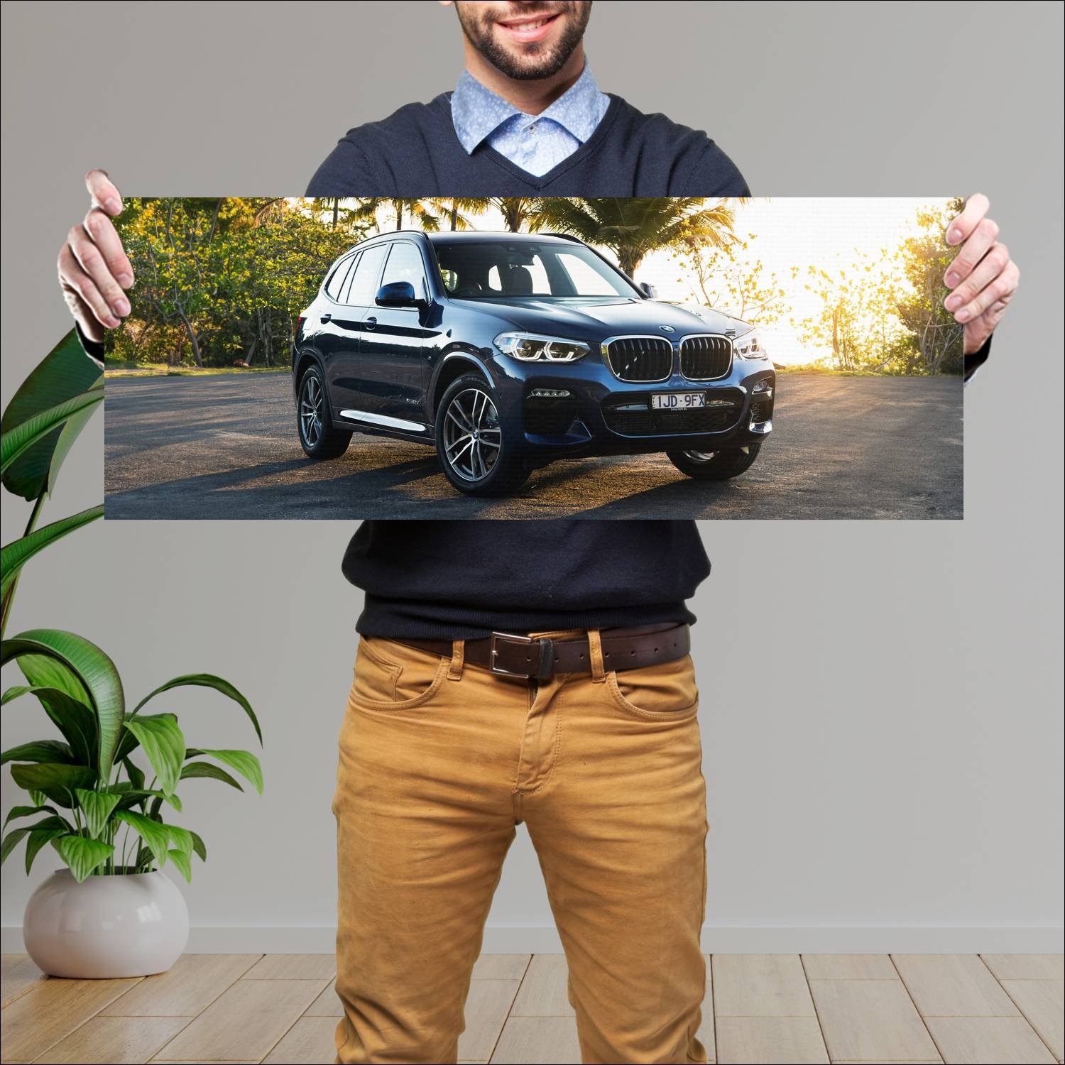 Cuadro grande 30x80cm 2017 bmw x3 m sport au auto 155 Bmw