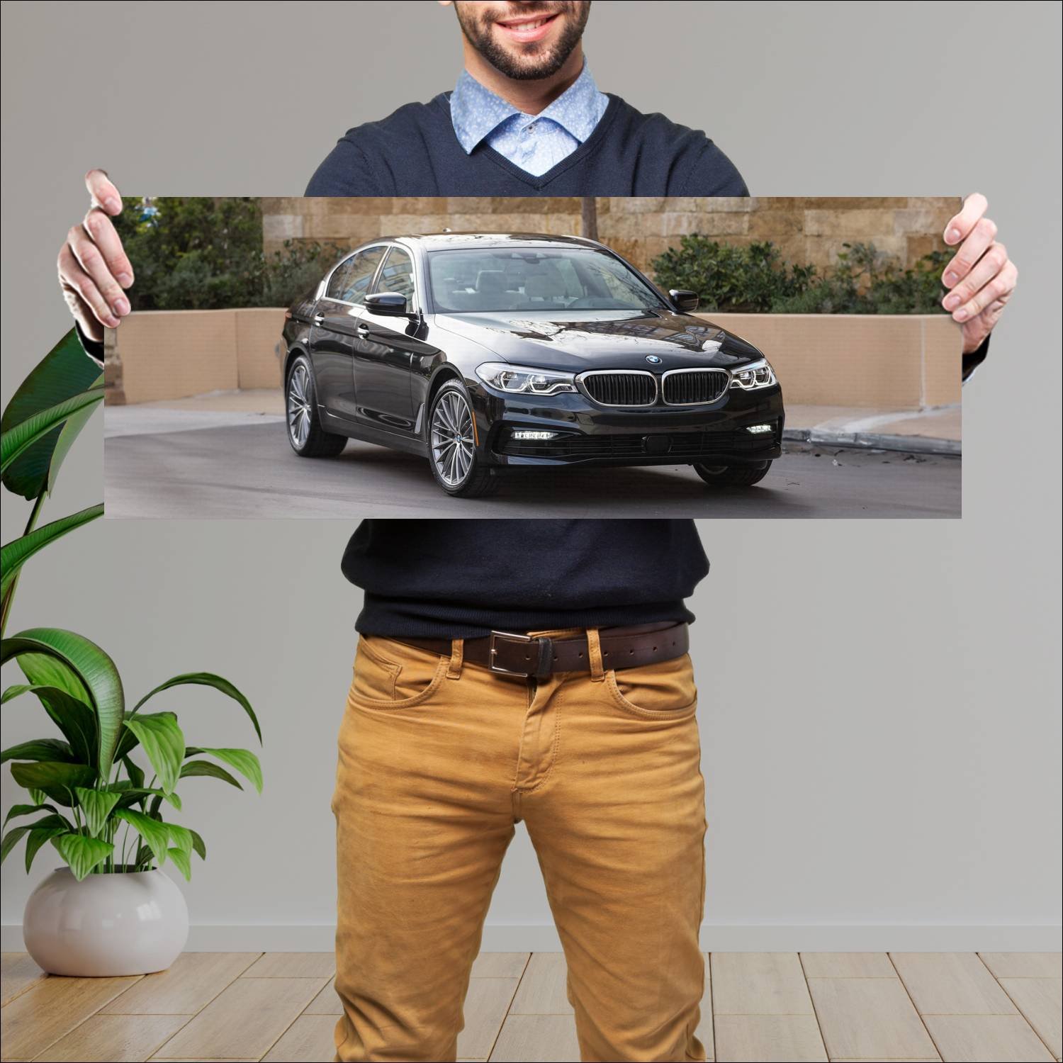Cuadro grande 30x80cm 2018 bmw 5 series us auto 166 Bmw
