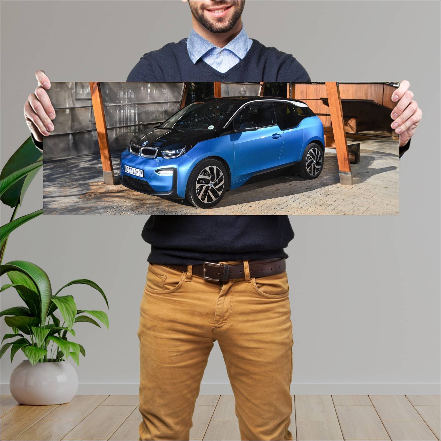 Cuadro grande 30x80cm 2018 bmw i3 za auto 169 Bmw