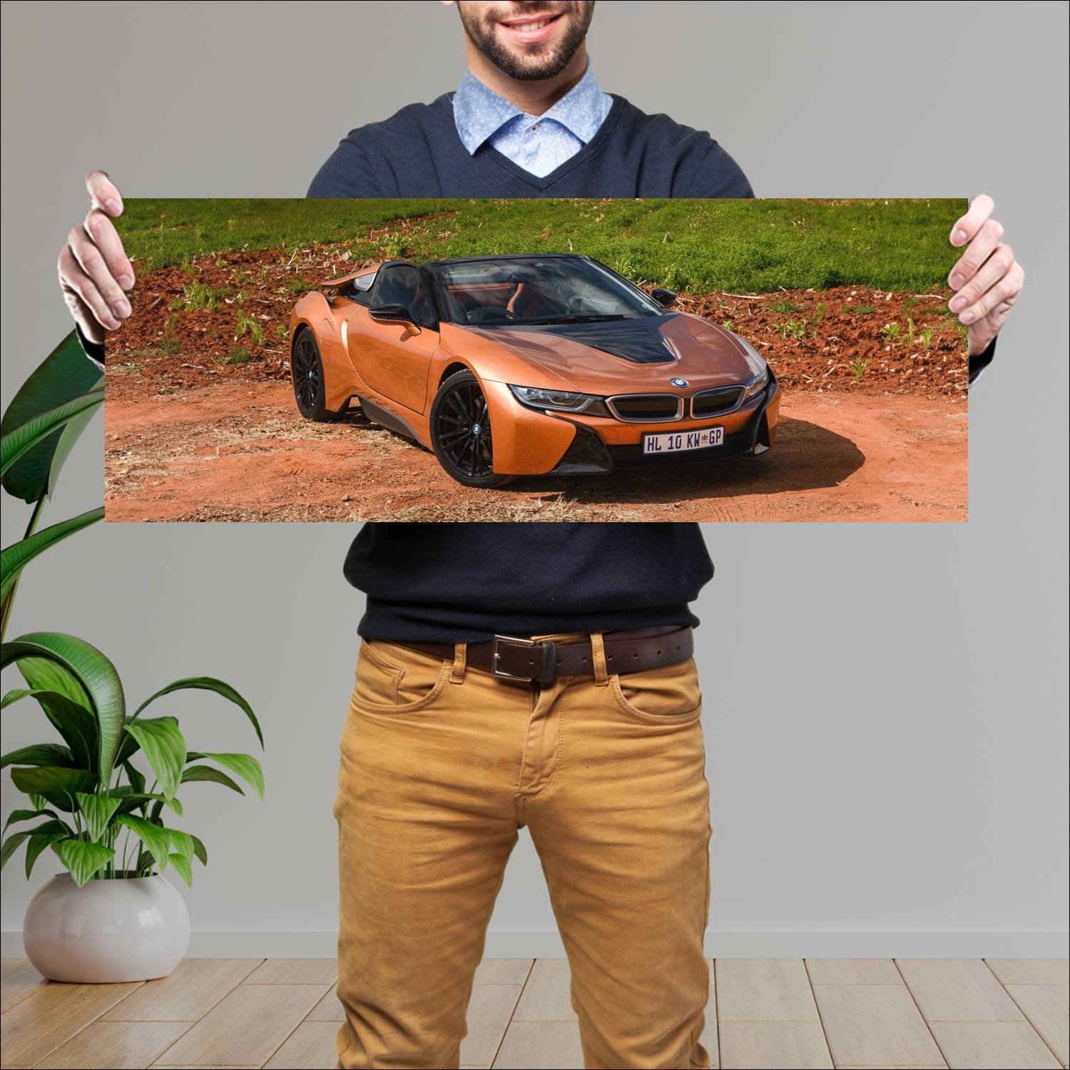 Cuadro grande 30x80cm 2018 bmw i8 roadster za Bmw