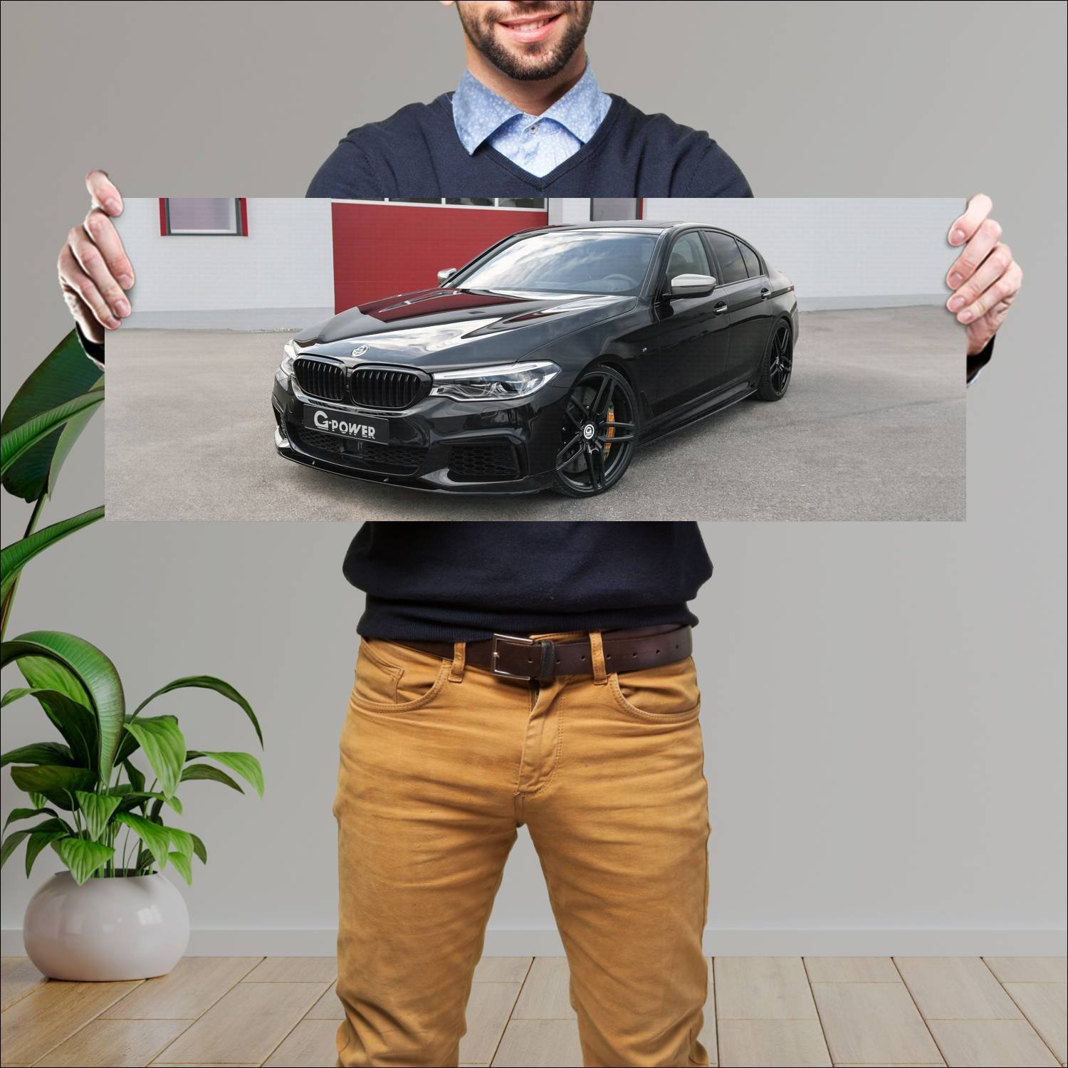 Cuadro grande 30x80cm 2018 bmw m550i by g power 11 175 Bmw