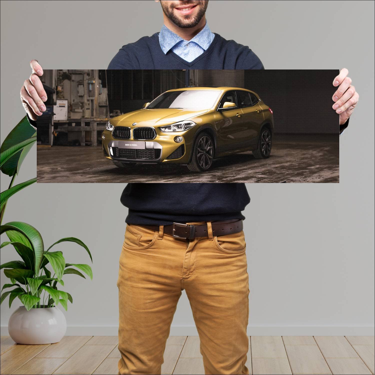 Cuadro grande 30x80cm 2018 bmw x2 rebel edition 98 181 Bmw