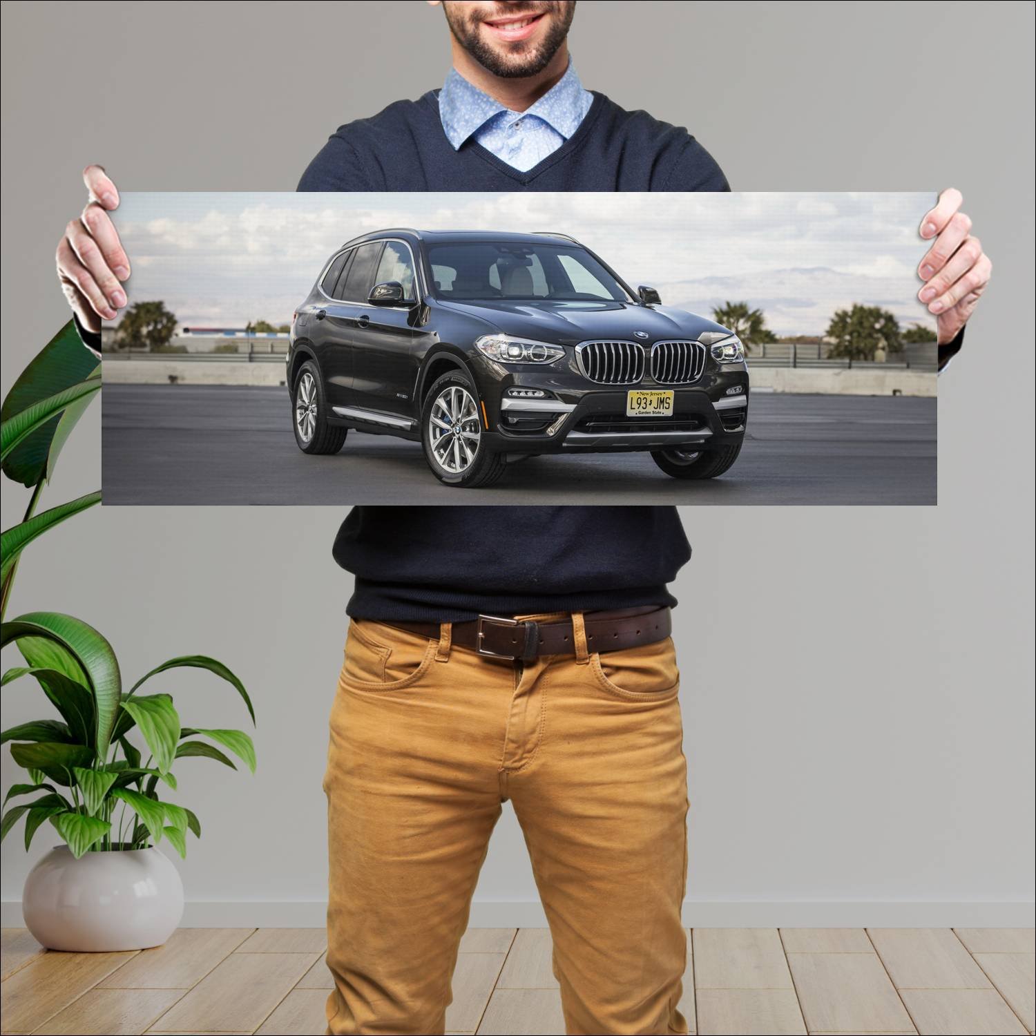 Cuadro grande 30x80cm 2018 bmw x3 us auto 185 Bmw