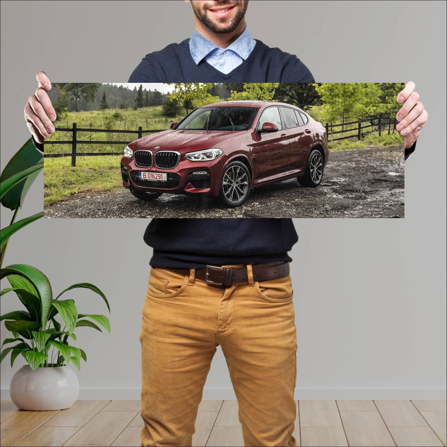 Cuadro grande 30x80cm 2018 bmw x4 m sport auto 186 Bmw