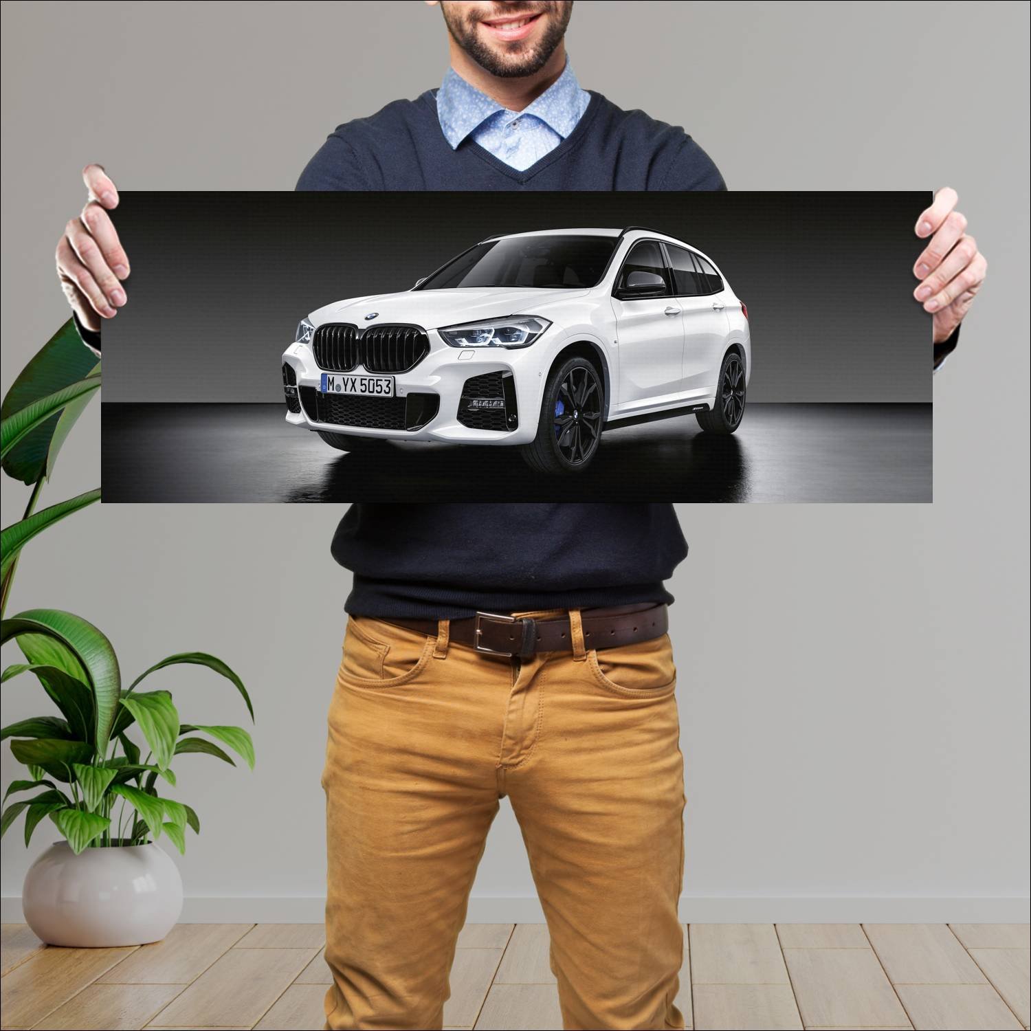 Cuadro grande 30x80cm 2019 bmw x1 with m performan 204 Bmw