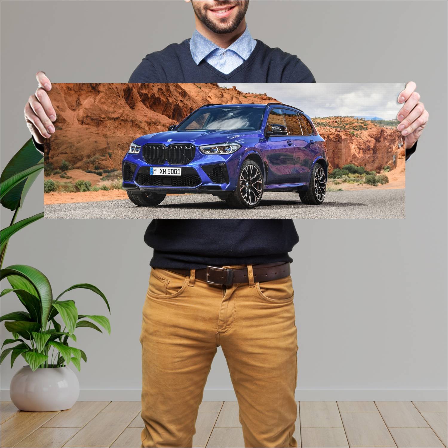 Cuadro grande 30x80cm 2019 bmw x5 m competition 95 211 Bmw