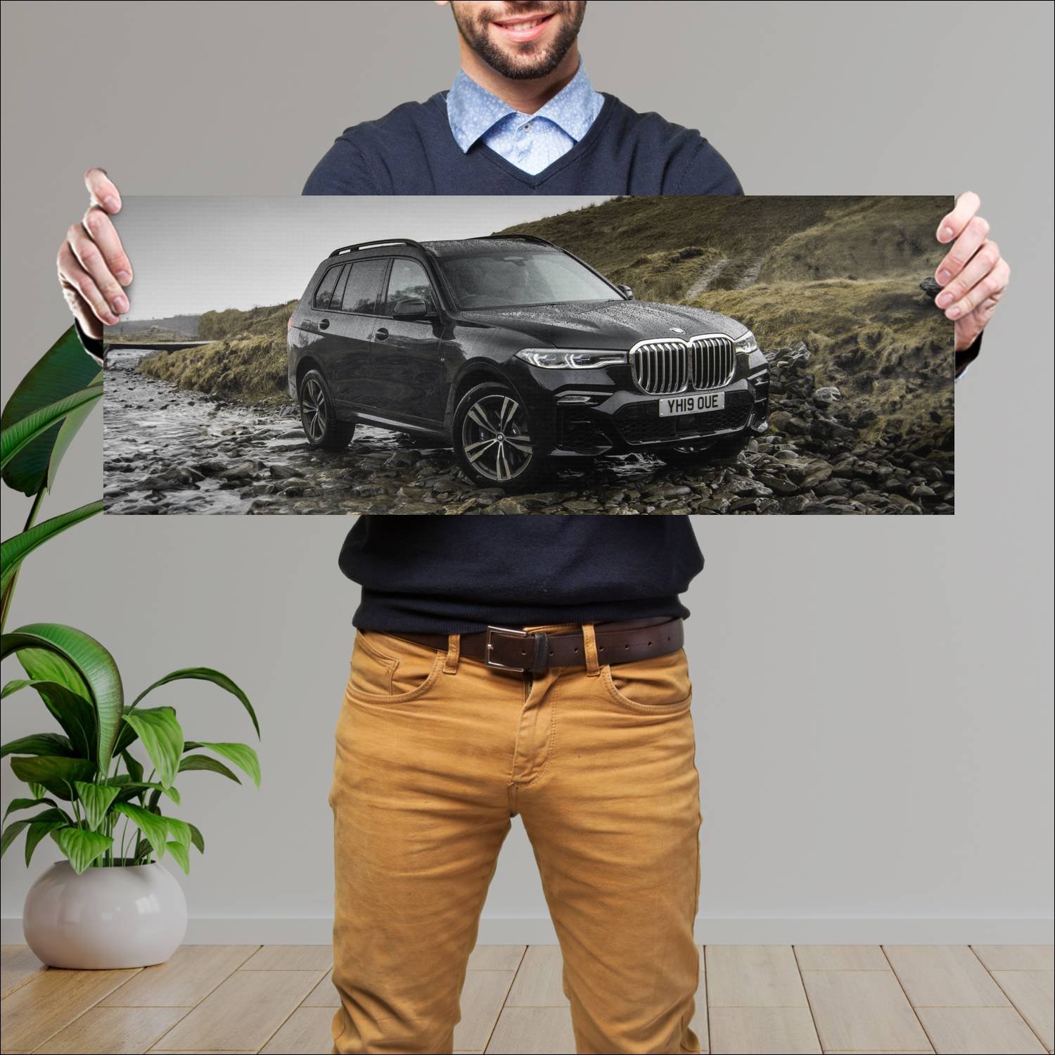 Cuadro grande 30x80cm 2019 bmw x7 m sport uk auto 214 Bmw