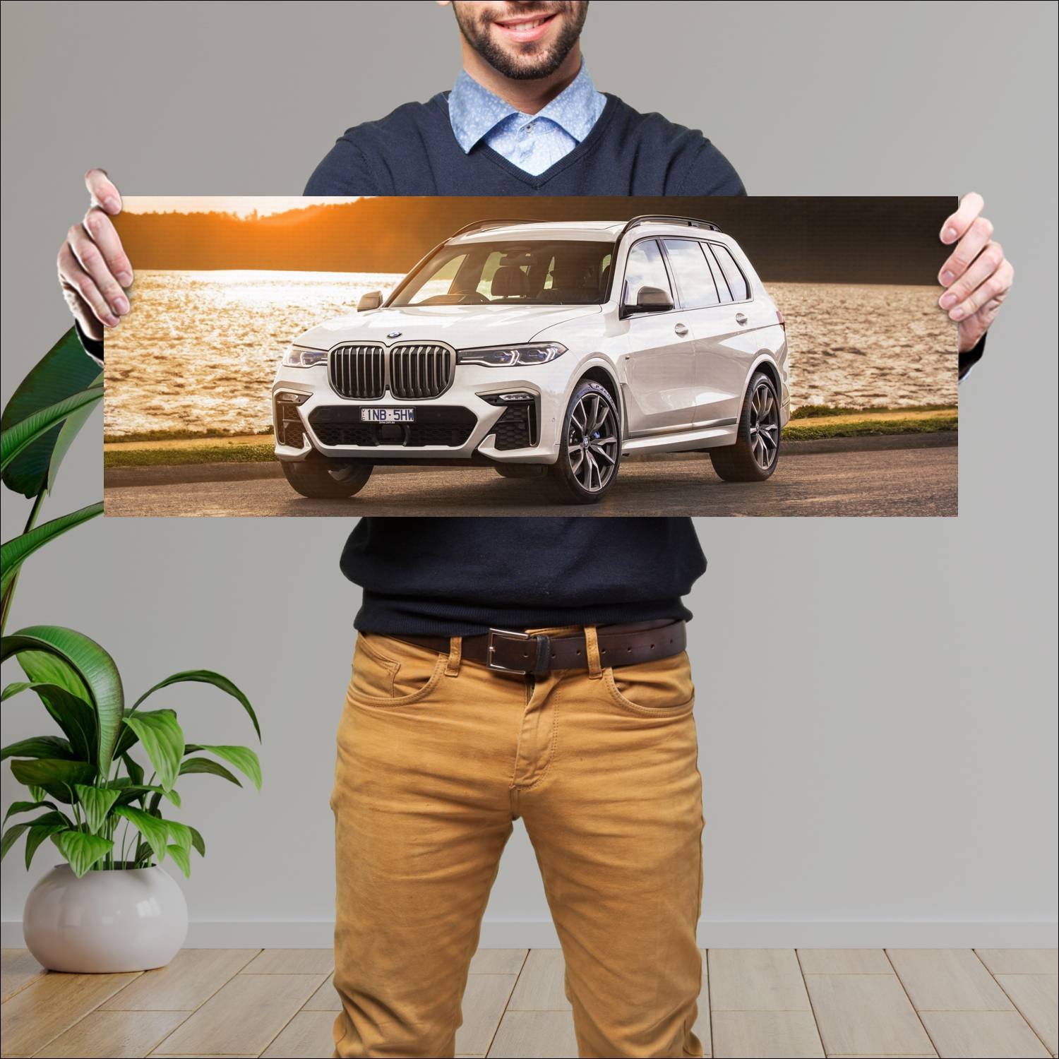Cuadro grande 30x80cm 2019 bmw x7 m50d au auto 216 Bmw