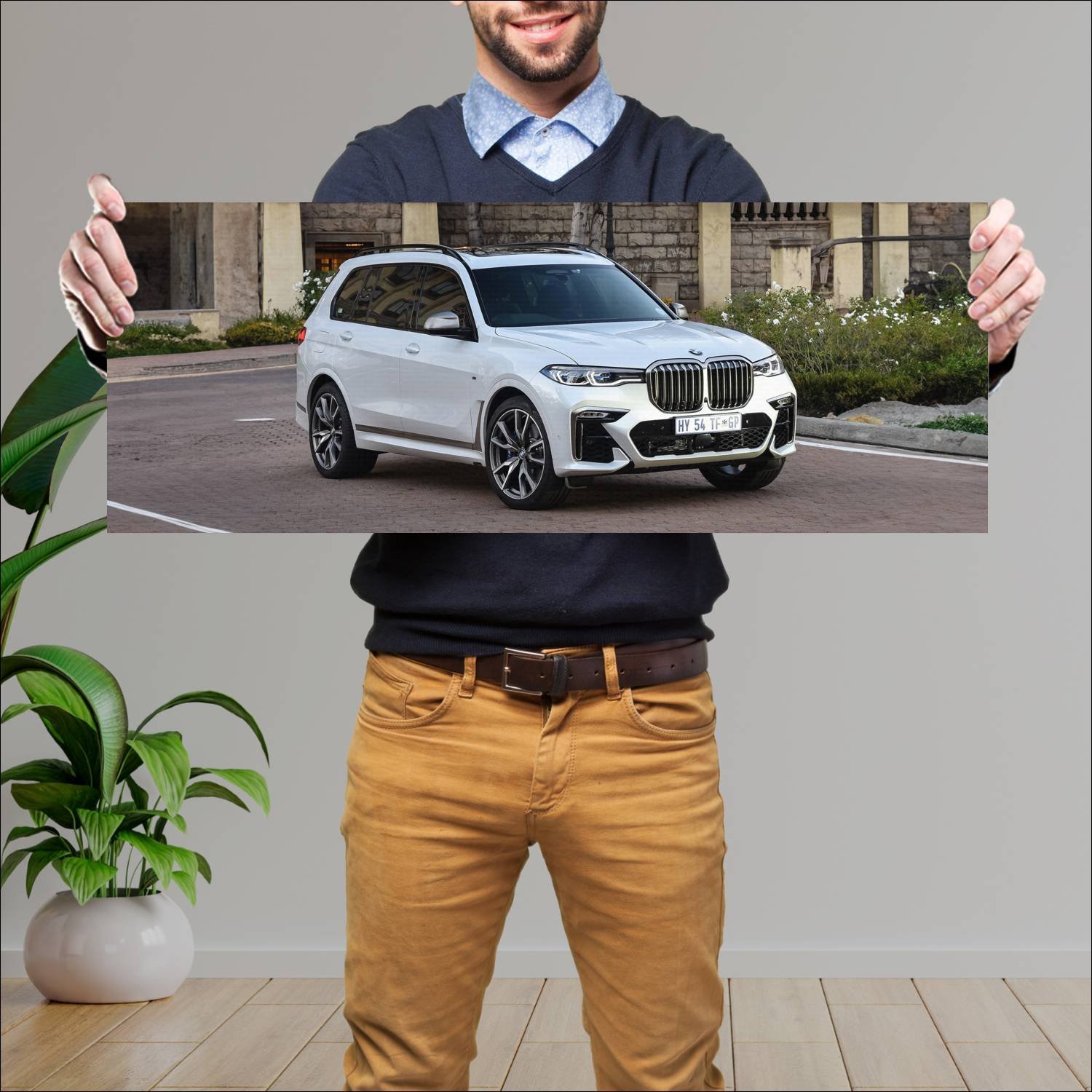 Cuadro grande 30x80cm 2019 bmw x7 m50d za auto 217 Bmw